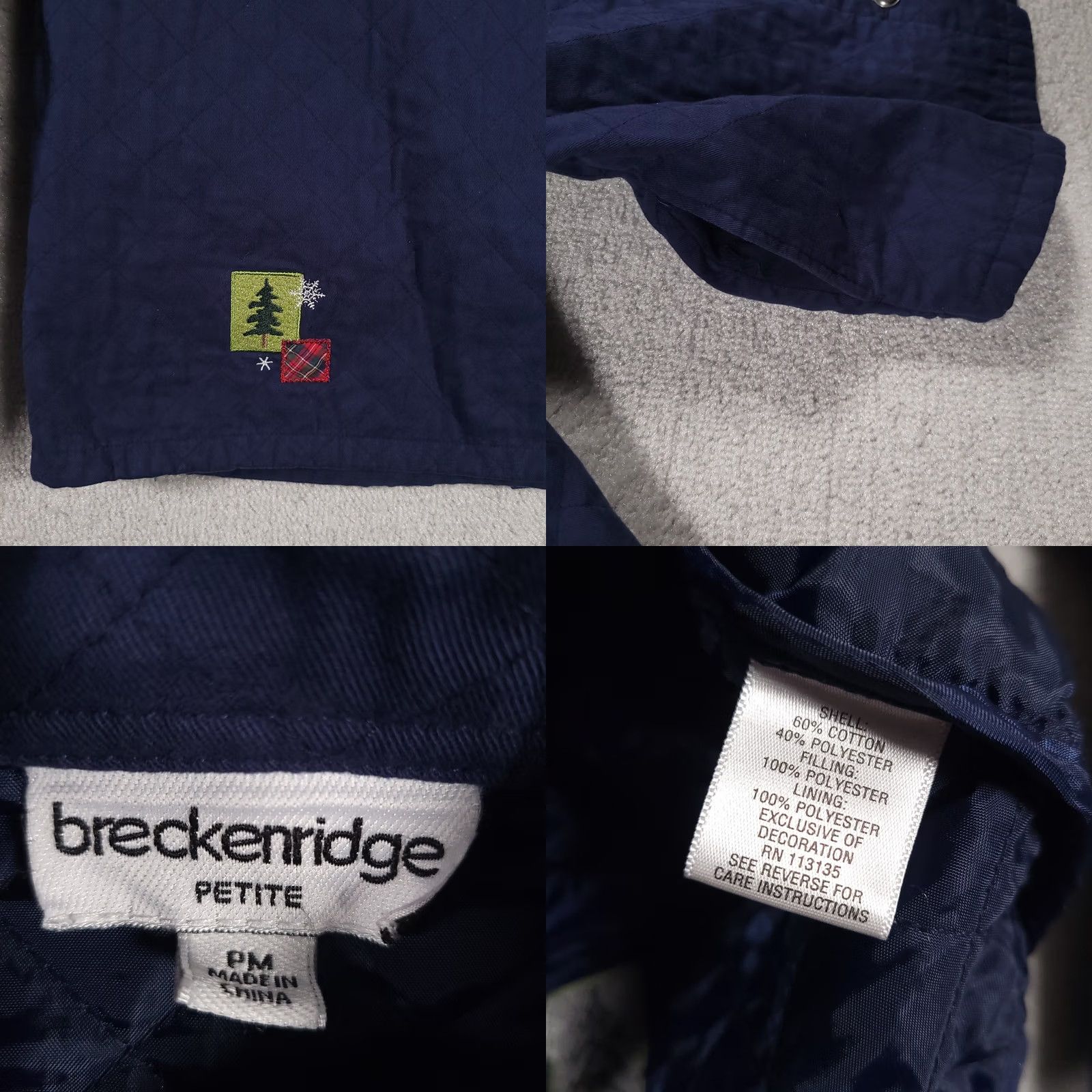 Vintage Breckenridge Shirt Button Up Quilted Women's PM Petites Blue Embroidered Winter Size M / US 6-8 / IT 42-44 - 9 Thumbnail