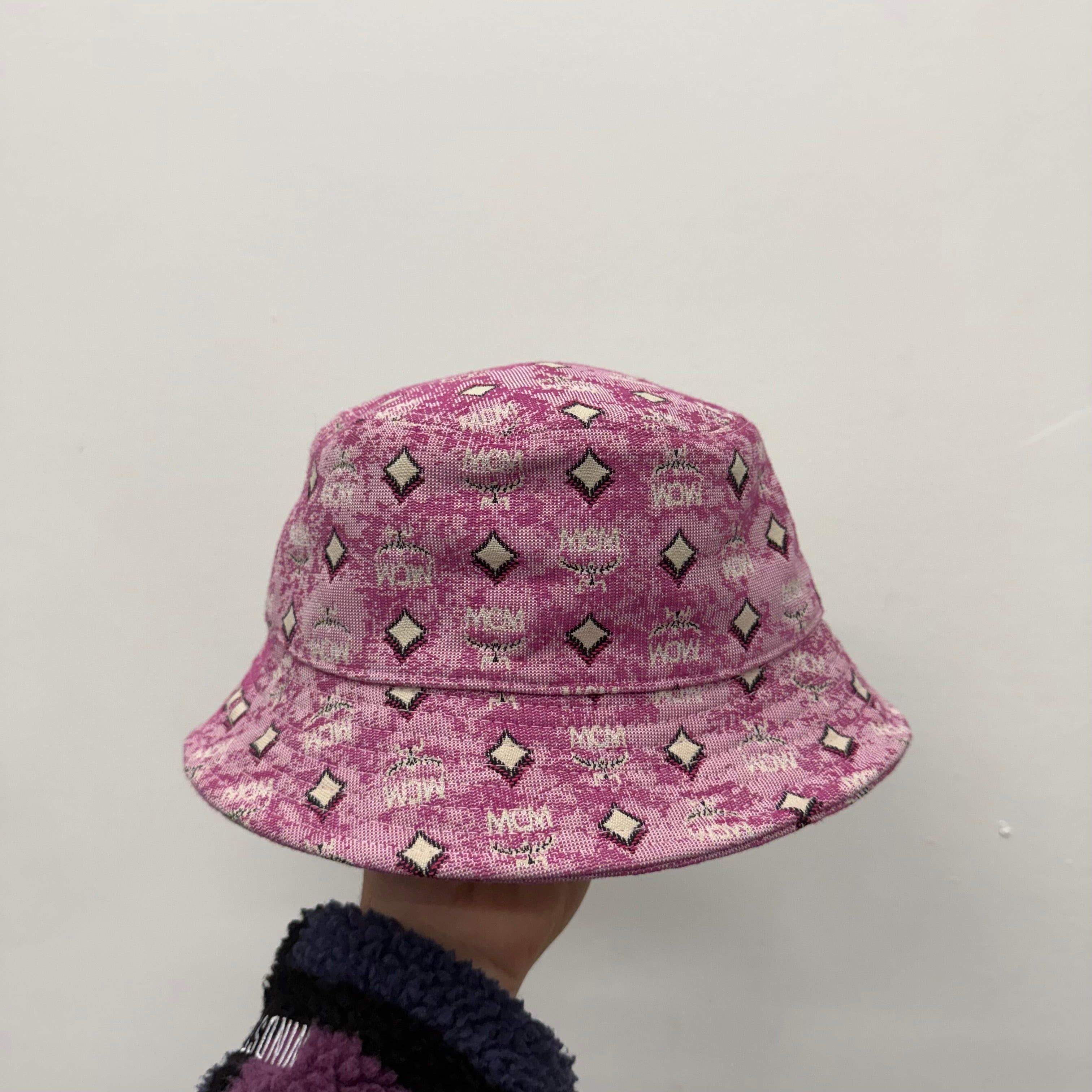 MCM MCM Monogram Pink Bucket Hat Size ONE SIZE - 2 Thumbnail
