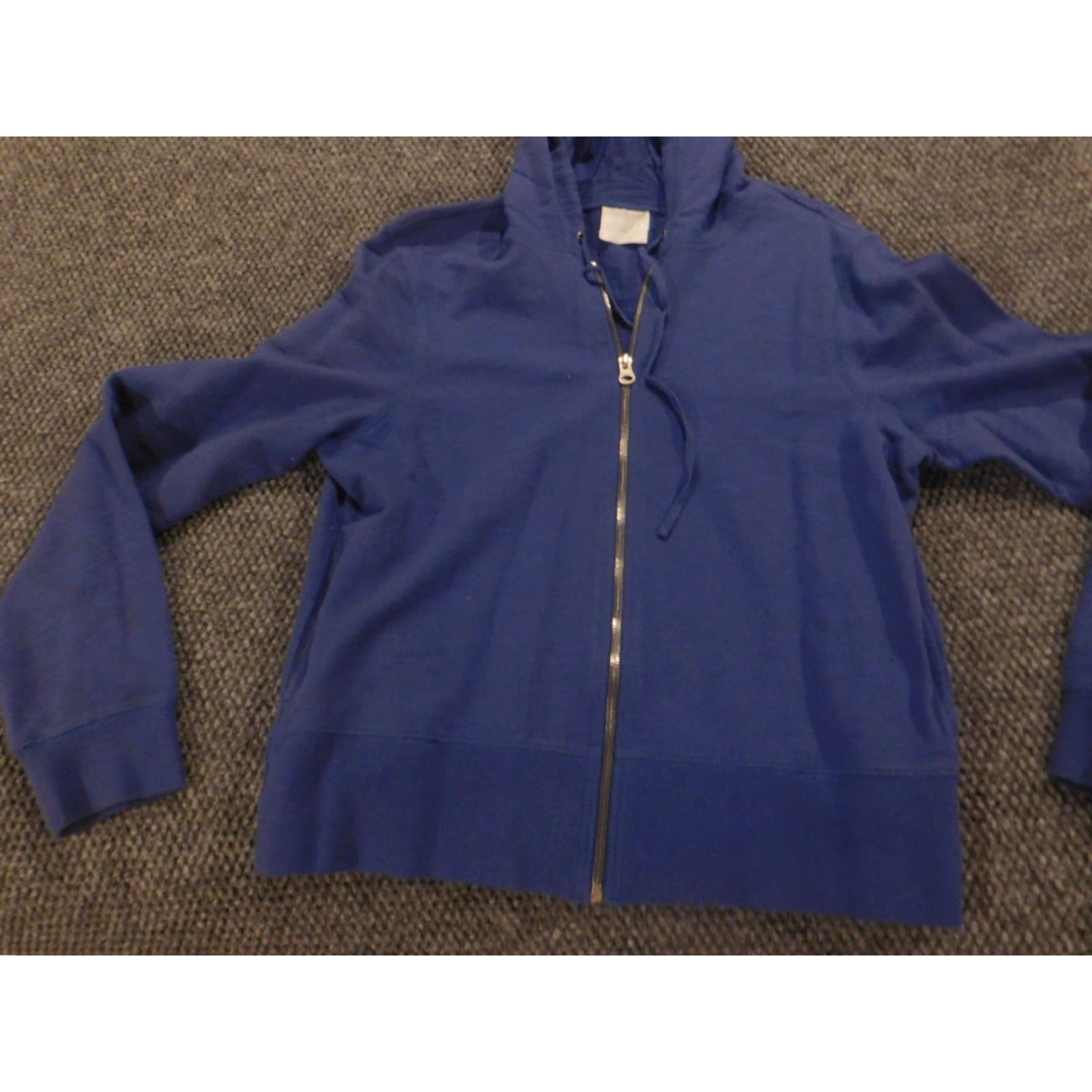 Izod IZOD Sweater Womens M Full Zip Hoodie Stretch blue Cable-Knit Raglan Sleeve Classic Winter Regular Knit Shirt (Blue) Size M / US 6-8 / IT 42-44 - 3 Thumbnail
