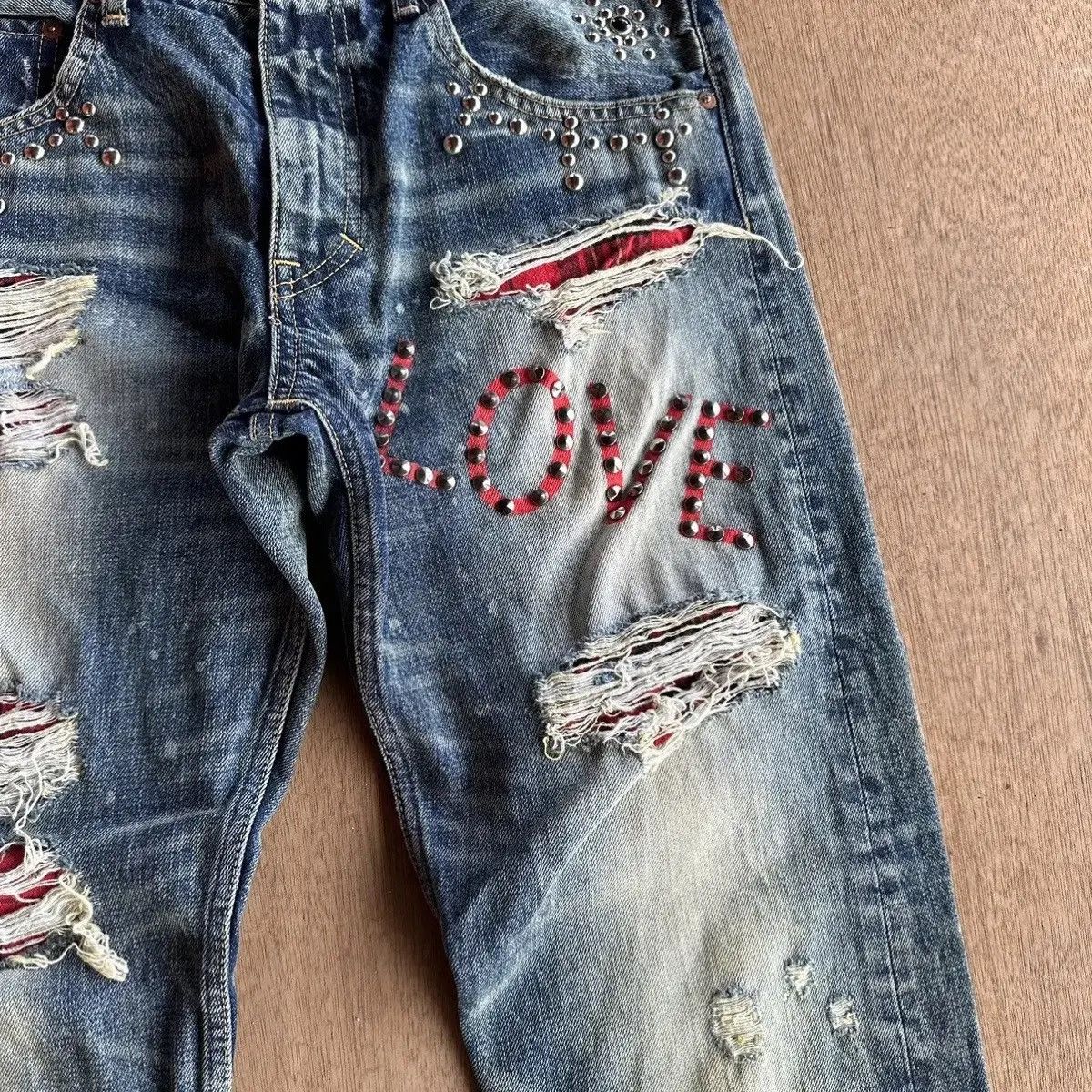 Seditionaries STEALS💥RNA JAPAN Jeans Spike/Studded Distressed Denim Pants Size US 32 / EU 48 - 5 Thumbnail