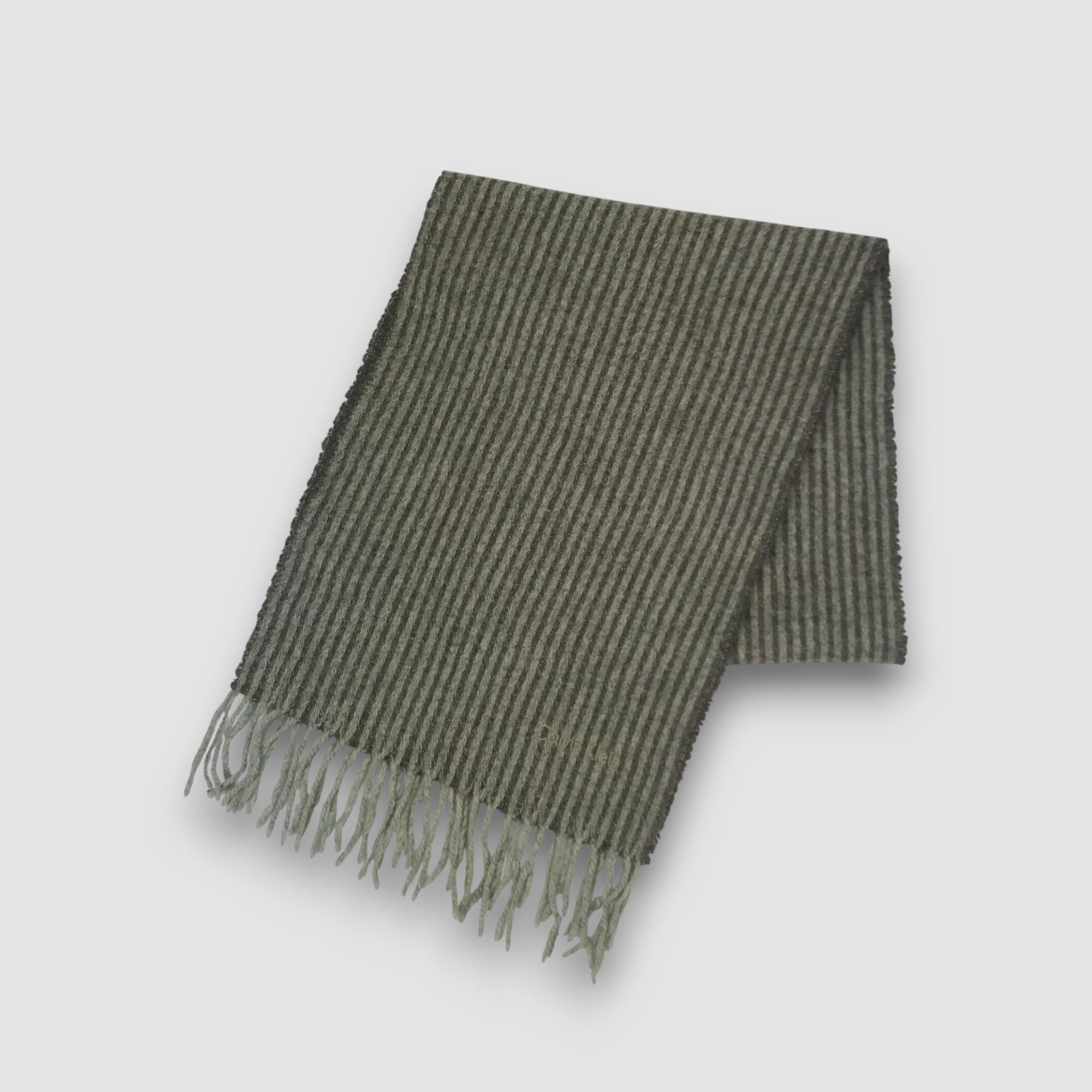 Calvin Klein Vintage Calvin Klein Scarf Striped Muffler Wool Scarves Size ONE SIZE - 3 Thumbnail