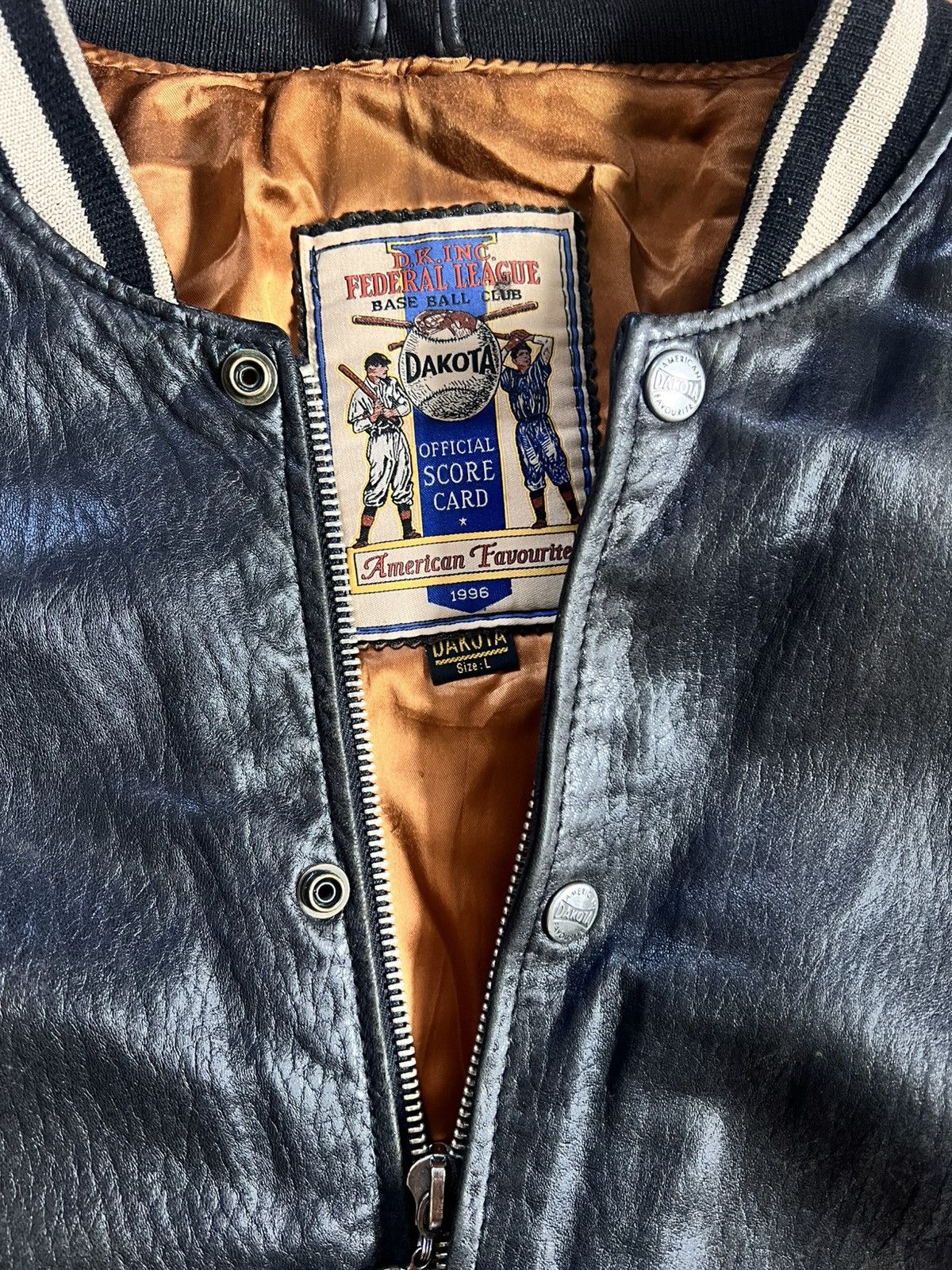 Genuine Leather × Vintage Dakota Vintage 90’s leather bomber jacket usa Size US L / EU 52-54 / 3 - 4 Thumbnail