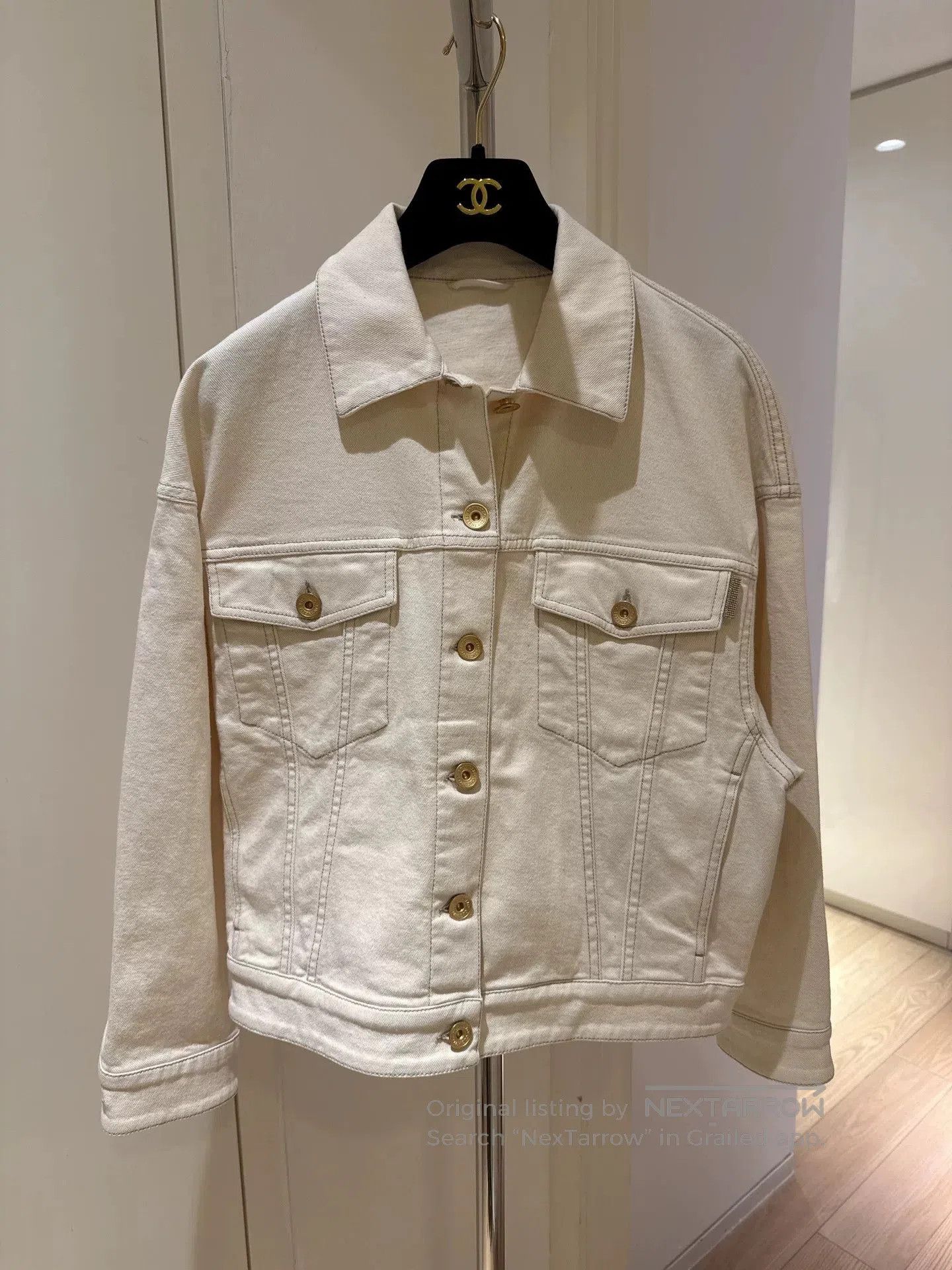 Brunello Cucinelli Brunello Cucinelli White Denim Jacket. Size US XS / EU 42 / 0 - 1 Thumbnail