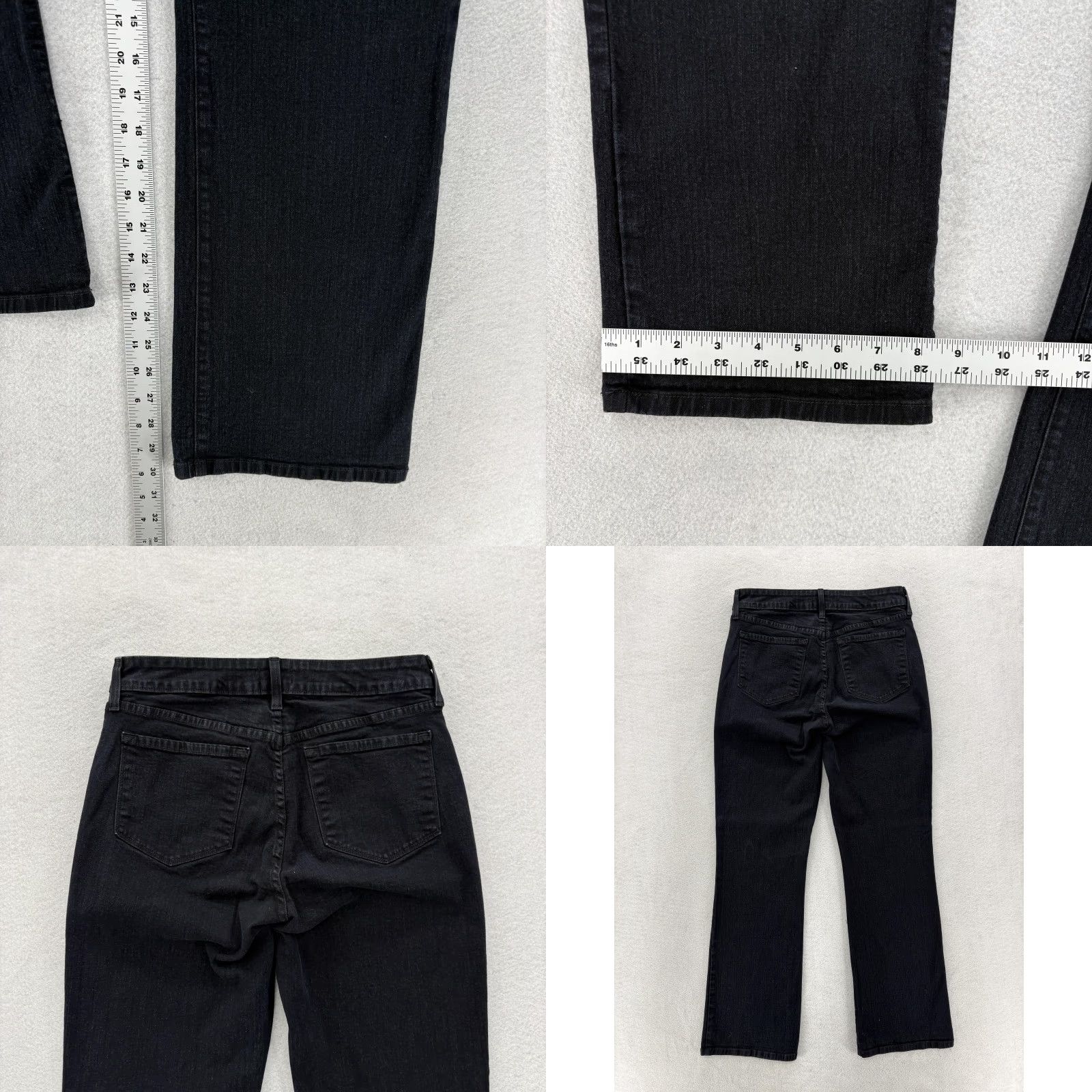 NYDJ NYDJ Barbara Bootcut Jeans Womens 8 Short Black High Rise Stretch Shaping Denim Size 30" / US 8 / IT 44 - 8 Thumbnail