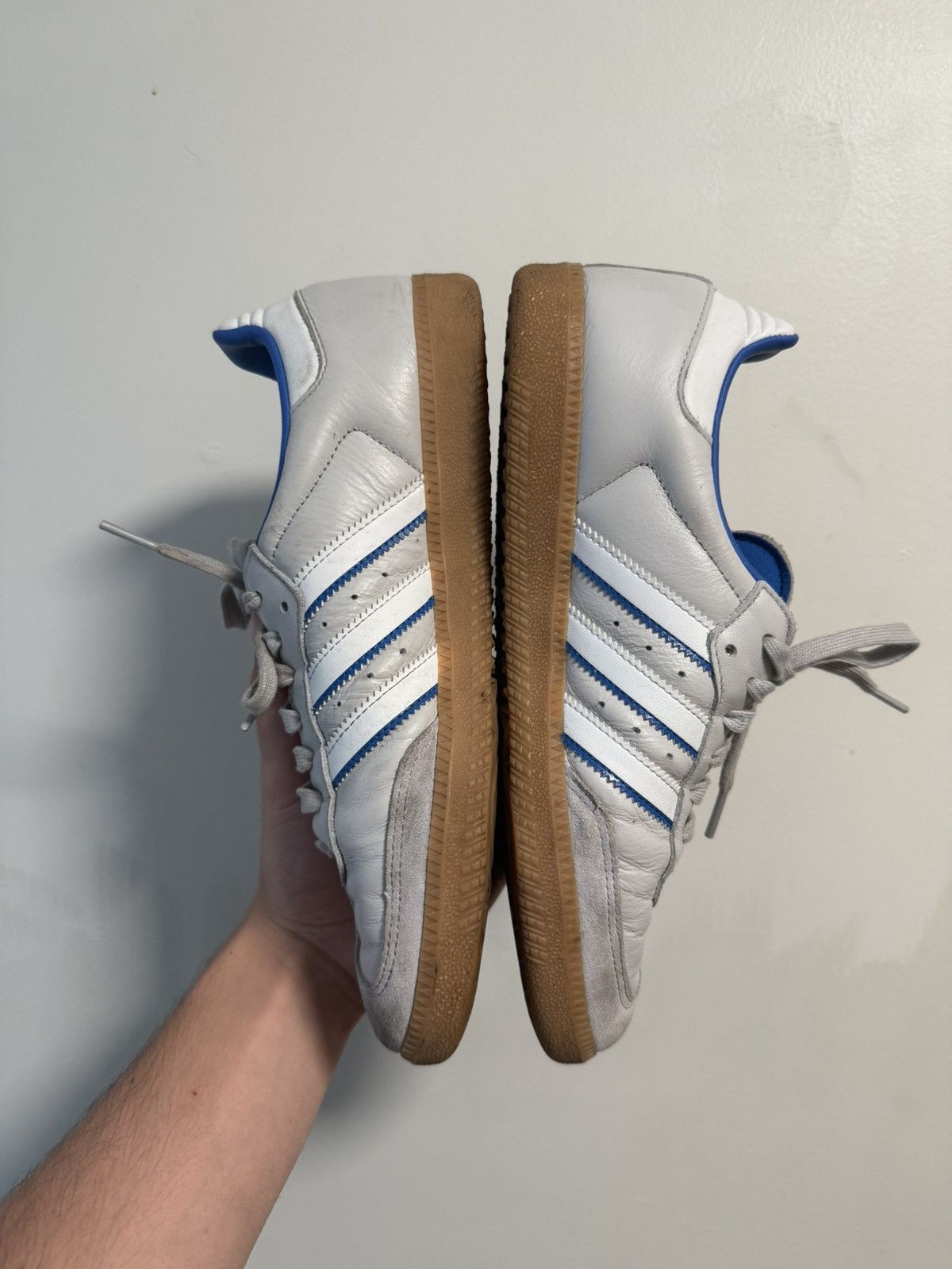 Adidas Adidas Samba Blue/Grey Leather Size US 8 / EU 41 - 3 Thumbnail