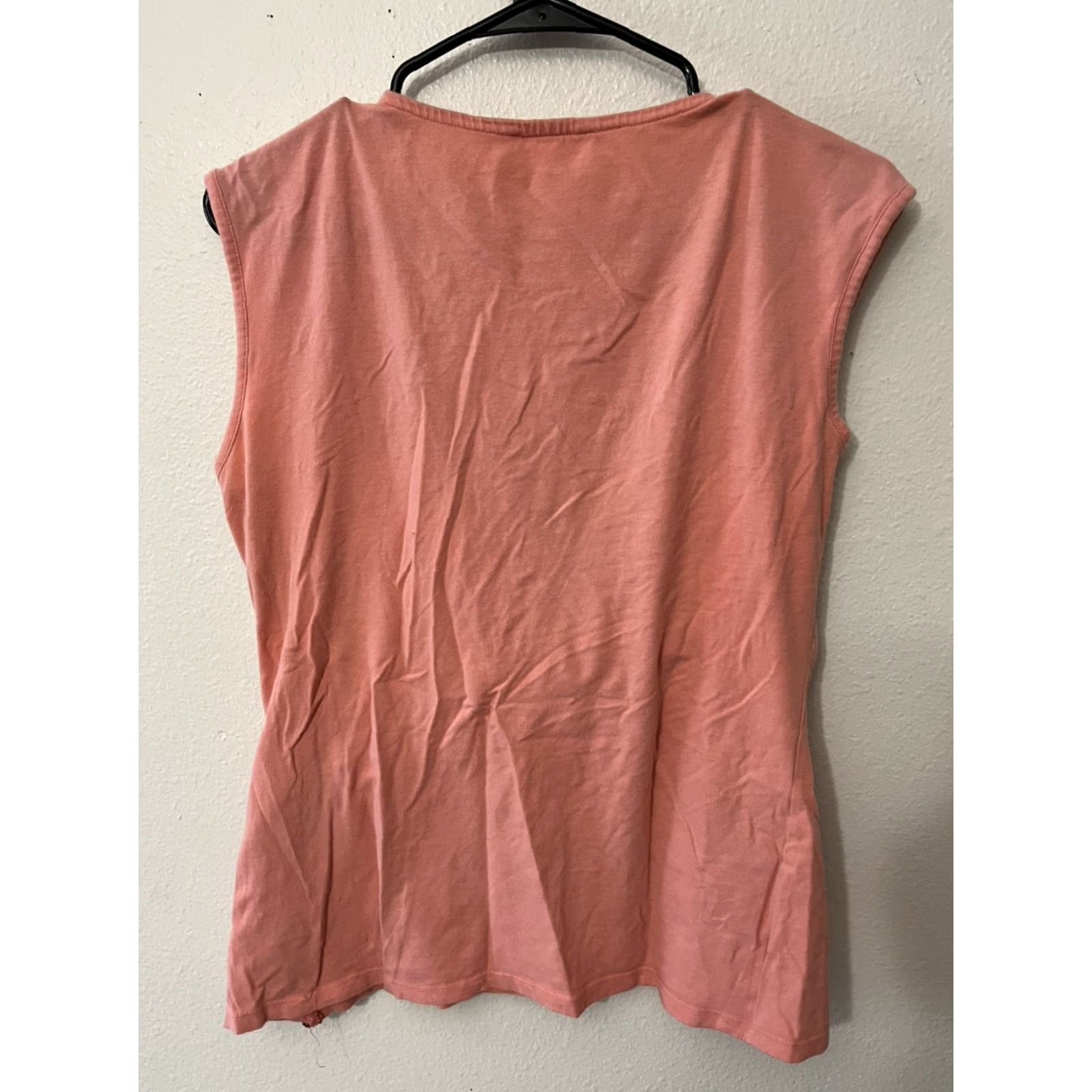 Michael Kors MICHAEL Michael Kors tank top Salmon Pink L V-Neck Women Size L Cotton Blend Shirt/Top Size L / US 10 / IT 46 - 2 Thumbnail
