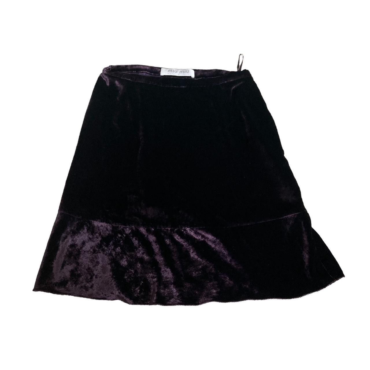 Miu Miu miu miu F/W1997 deep purple velvet skater mini skirt Size 26" / US 2 / IT 38 - 3 Thumbnail