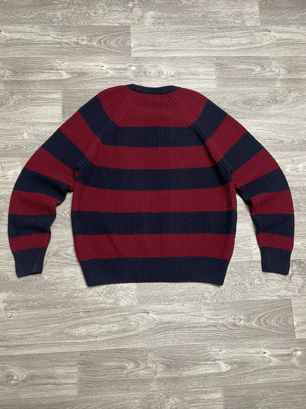 Lacoste Vintage Lacoste LIVE Blue/Burgundy Striped Knit Wool Sweater Size US L / EU 52-54 / 3 - 11 Thumbnail