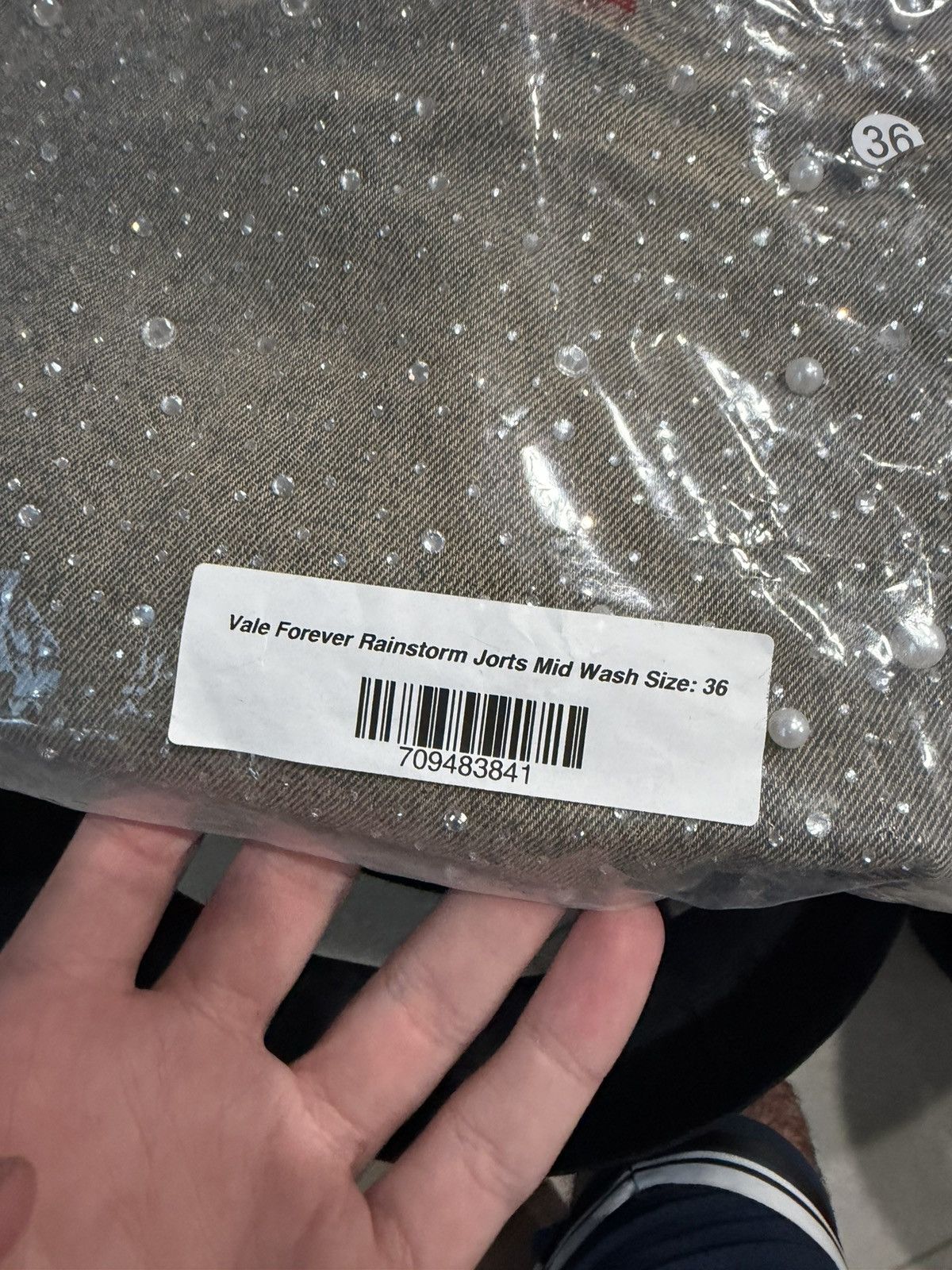 Vale Vale Forever Rainstorm Rhinestone Jorts – Black 36 New Size US 36 / EU 52 - 8 Thumbnail