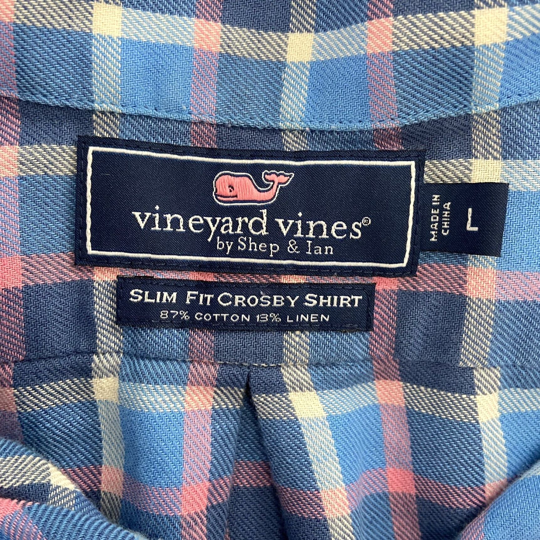 Vineyard Vines VINTAGE Vineyard Vines Mens Shirt Adult Large Blue Plaid Long Sleeve Button Slim Fit Crosby 90s Casual Size US L / EU 52-54 / 3 - 7 Thumbnail