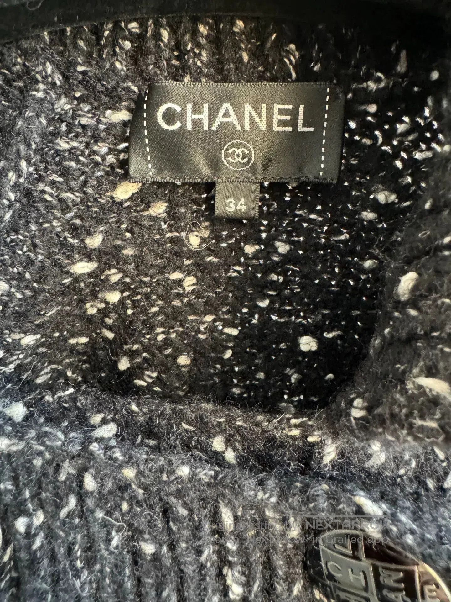 Chanel Chanel 18B Snowflake Pearl Wool Coat. Size XXS / US 00 / IT 34 - 4 Thumbnail