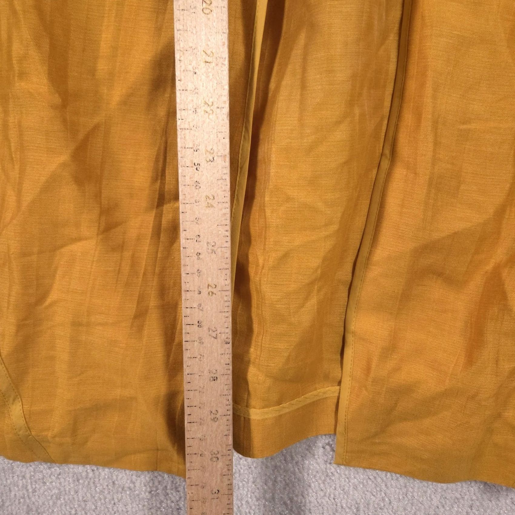 Vintage Chico's Jacket Womens 2 Yellow Linen Open Front Collarless Lightweight Mid-Length 3/4 Sleeve Relaxed Casual Business Womens Size XS / US 0-2 / IT 36-38 - 6 Thumbnail