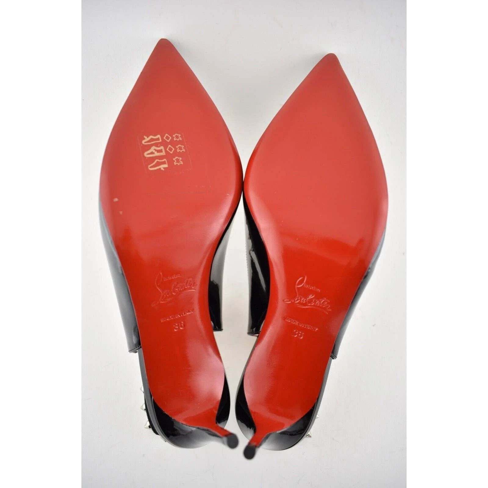 Christian Louboutin Christian Louboutin Brigadine 70 Black Patent PVC Slingback Size US 6 / IT 36 - 11 Thumbnail