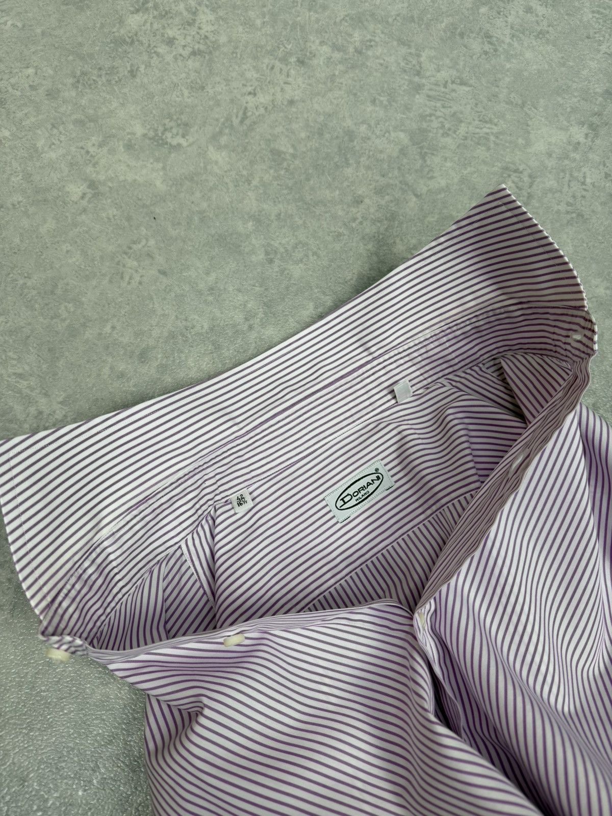 Doriani Doriani Milano Purple Striped Shirt Size 42 16 1/2 Size US L / EU 52-54 / 3 - 9 Thumbnail