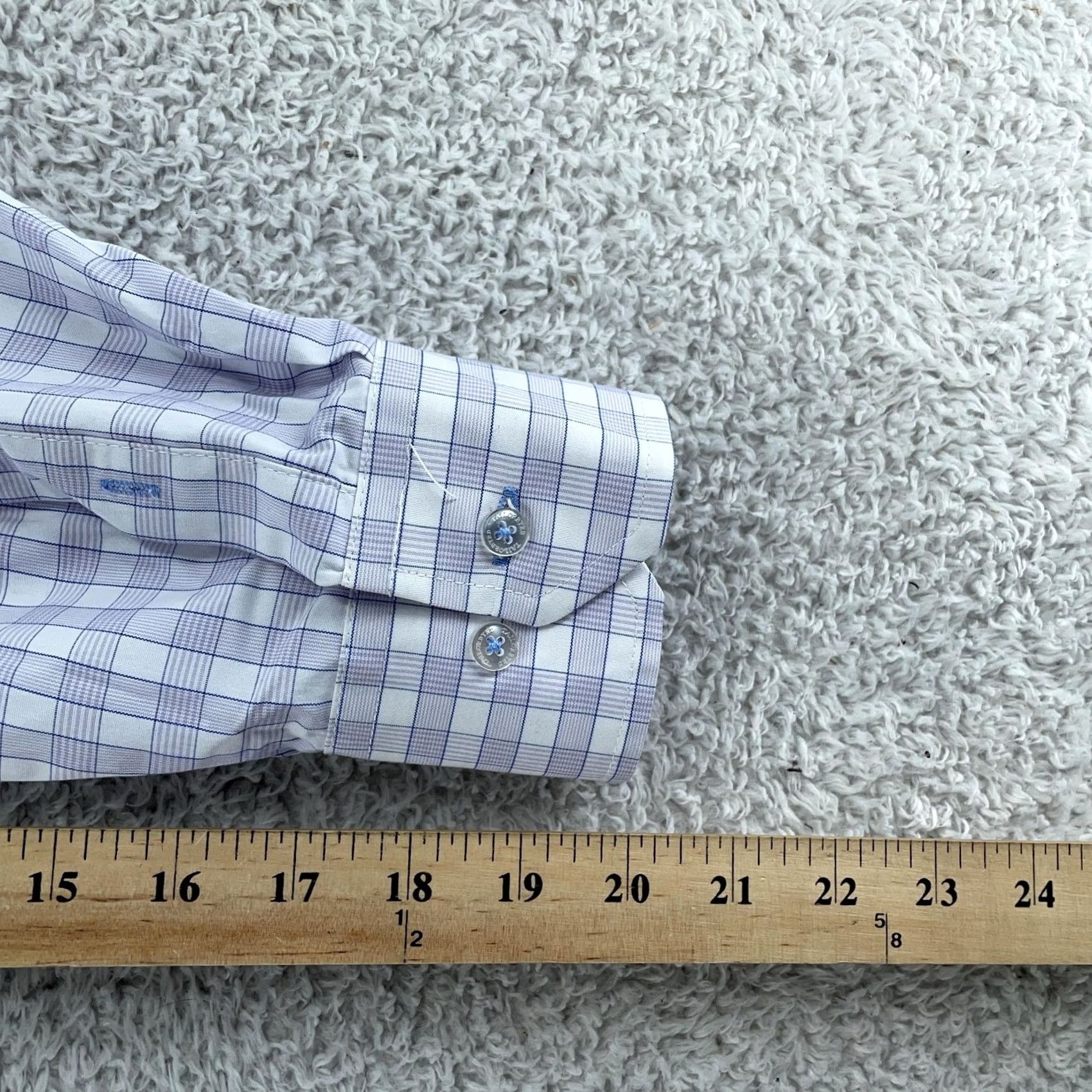 Tailorbyrd TAILORBYRD Performance Shirt Mens 2XL Blue White Plaid Button-Down Collar Shirt Size US XXL / EU 58 / 5 - 7 Thumbnail