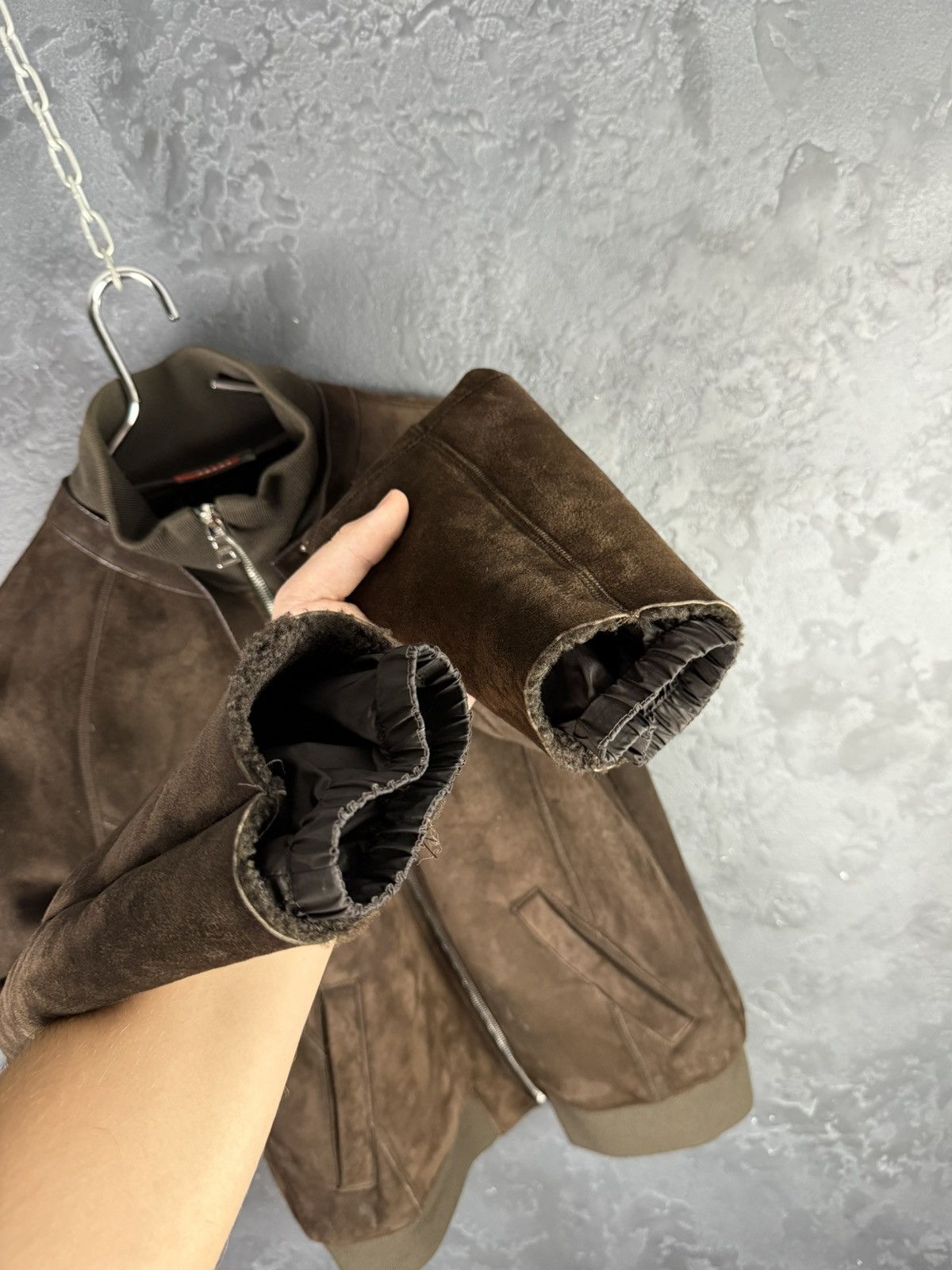Prada 2000s Prada Brown Shearling Leather Jacket Women's Size L / US 10 / IT 46 - 19 Thumbnail