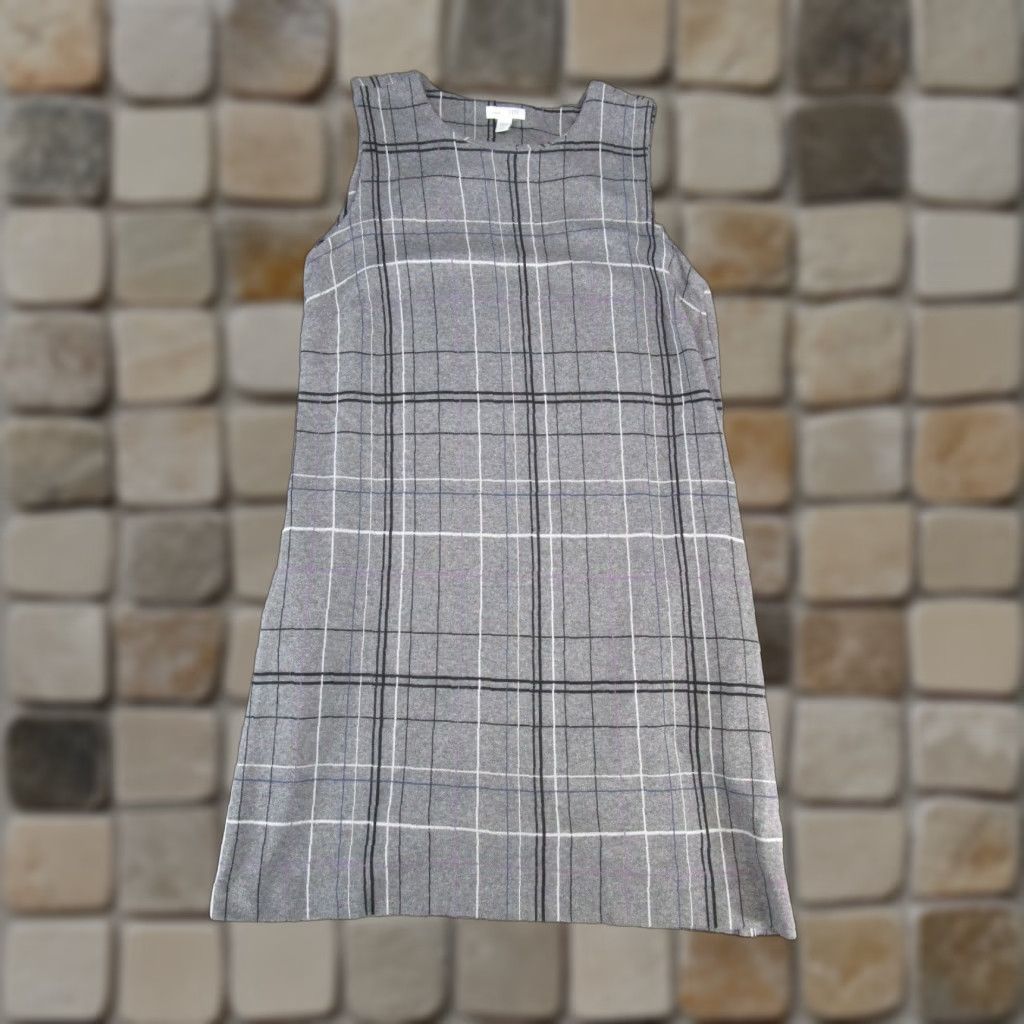 J. Jill VINTAGE J. Jill Plaid Shift Dress Petite Small Gray Sleeveless A-Line Business Casual Womens Size S / US 4 / IT 40 - 1 Thumbnail