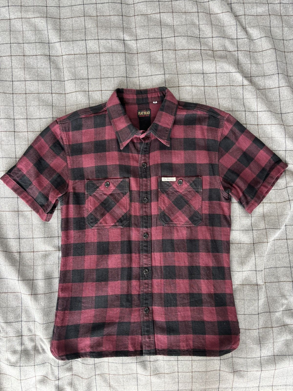 The Flat Head The Flat Head Short Sleeve purple flannel work shirt Size US M / EU 48-50 / 2 - 1 Thumbnail