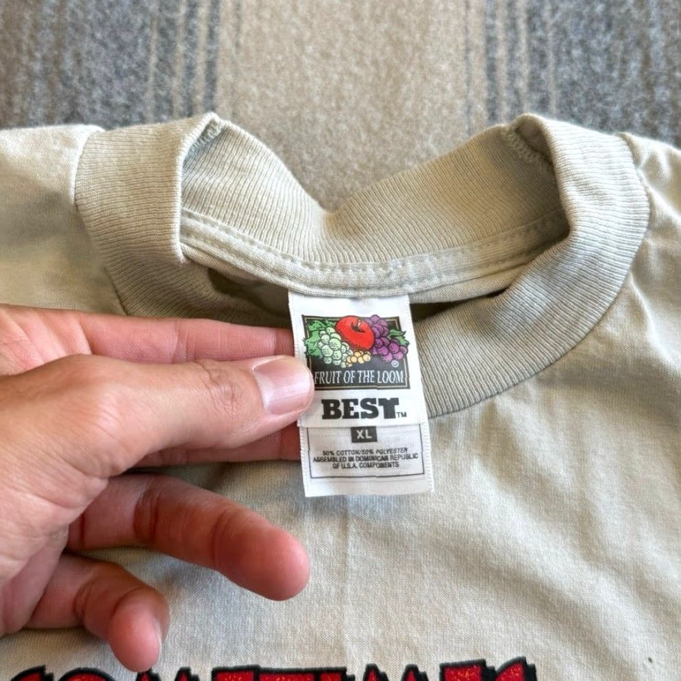 Fruit Of The Loom VINTAGE Drunk Funny Beer Party T-Shirt XL Men 90s Fruit of the Loom Gray Short Sleeve Size US XL / EU 56 / 4 - 3 Thumbnail