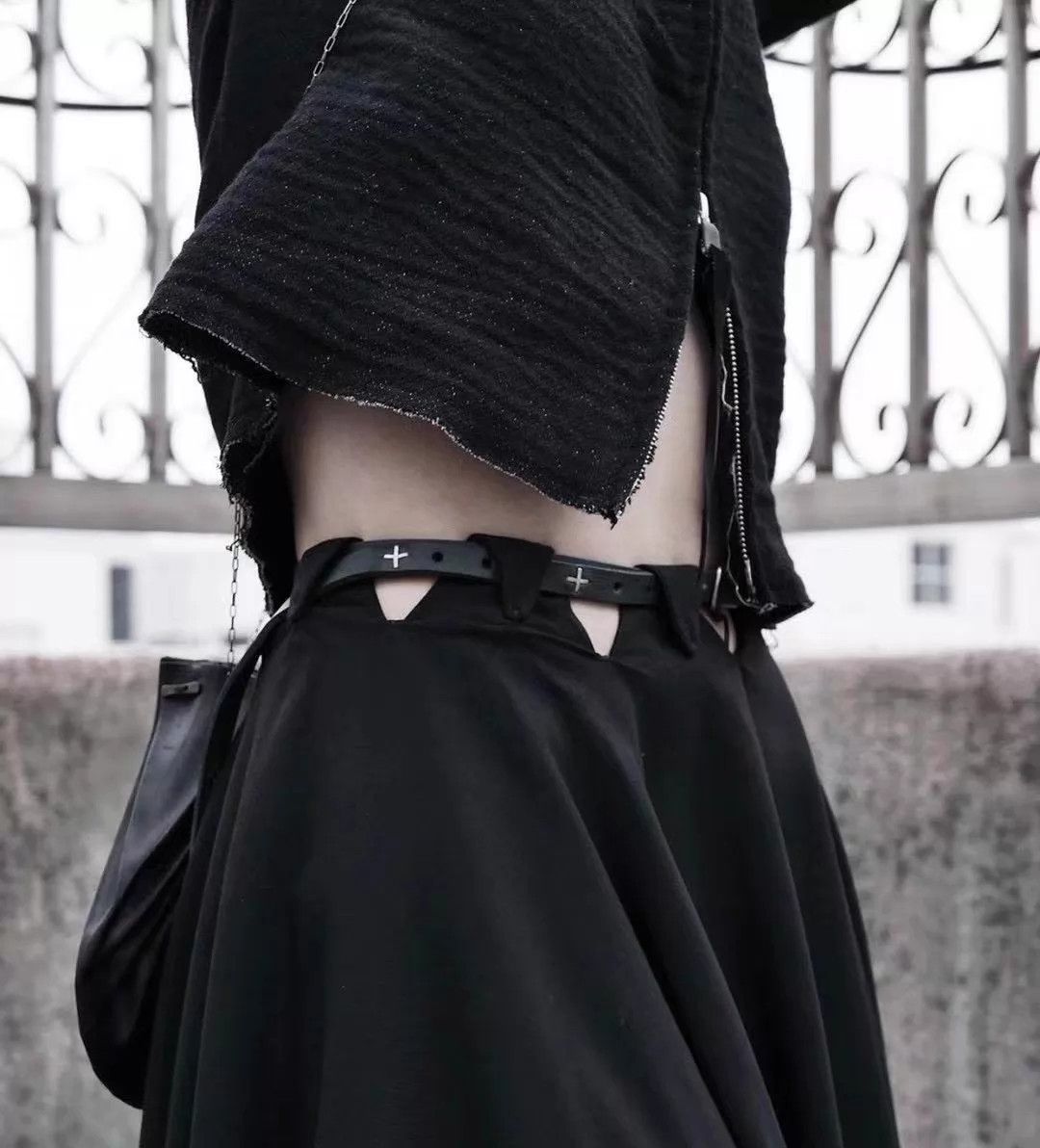 Ma+ M.A+ Maurizio Amadei Narrow Vintage Cross Silver Buckle Belt Size 32 - 9 Thumbnail