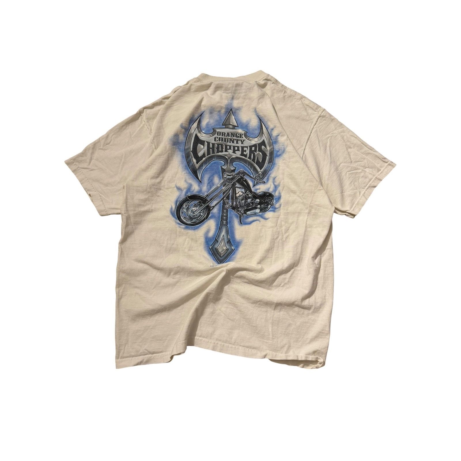 Vintage Vintage OCC Blue Chrome Chopper Tee - White Size US L / EU 52-54 / 3 - 6 Thumbnail
