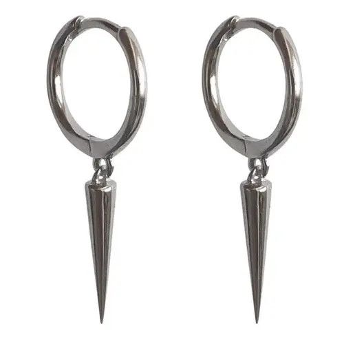 Jewelry × Other 925 Silver Plated Geometry Triangle Cone Earrings for Men Size ONE SIZE - 3 Thumbnail