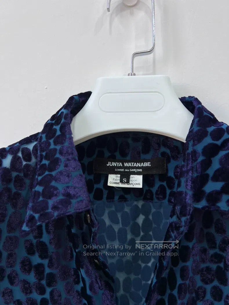 Junya Watanabe Junya Watanabe Purple Velvet Polka Dot Transparent Shirt Size S / US 4 / IT 40 - 6 Thumbnail