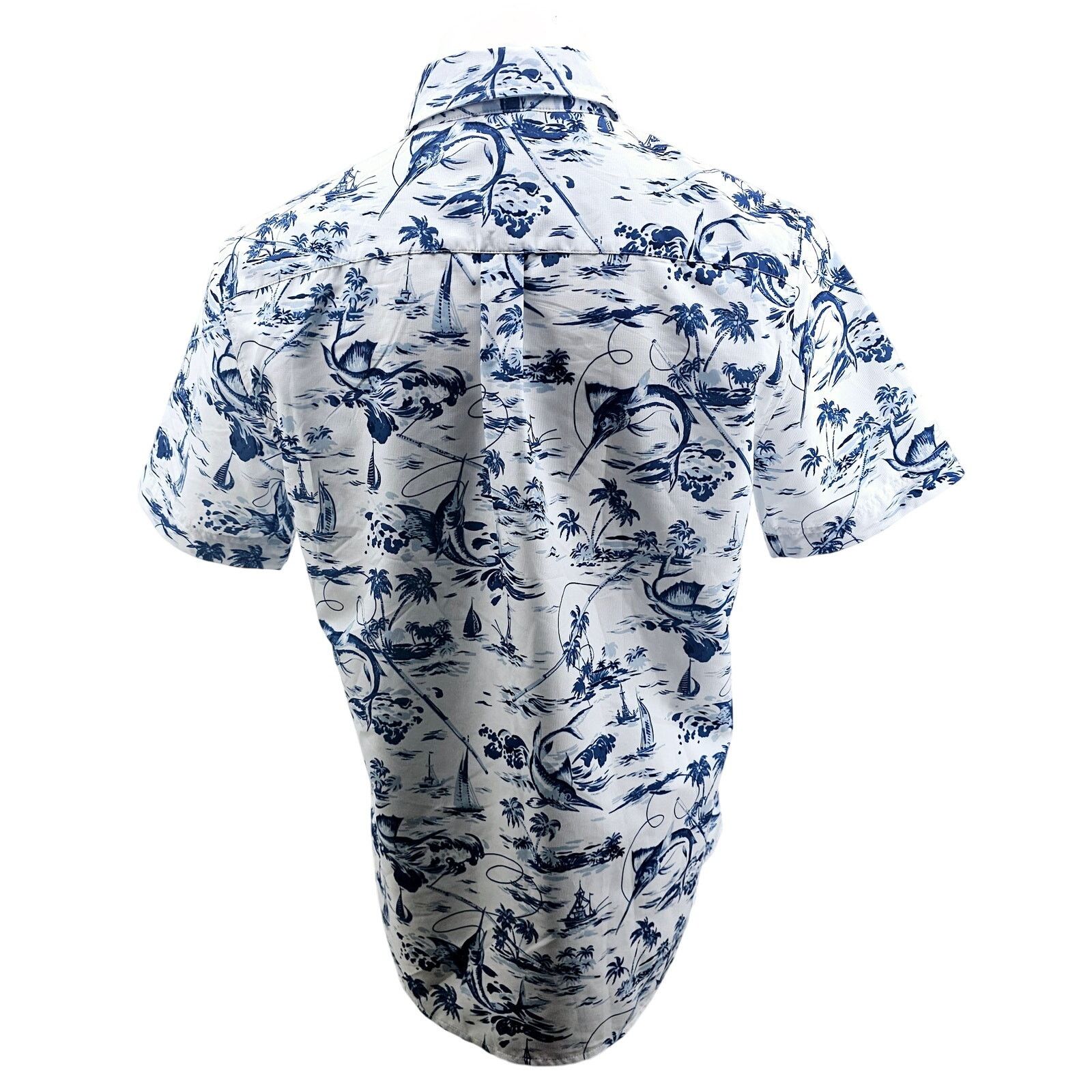 Chaps CHAPS by Ralph Lauren White and Blue Fishing Shirt M 3196 Size US M / EU 48-50 / 2 - 2 Thumbnail