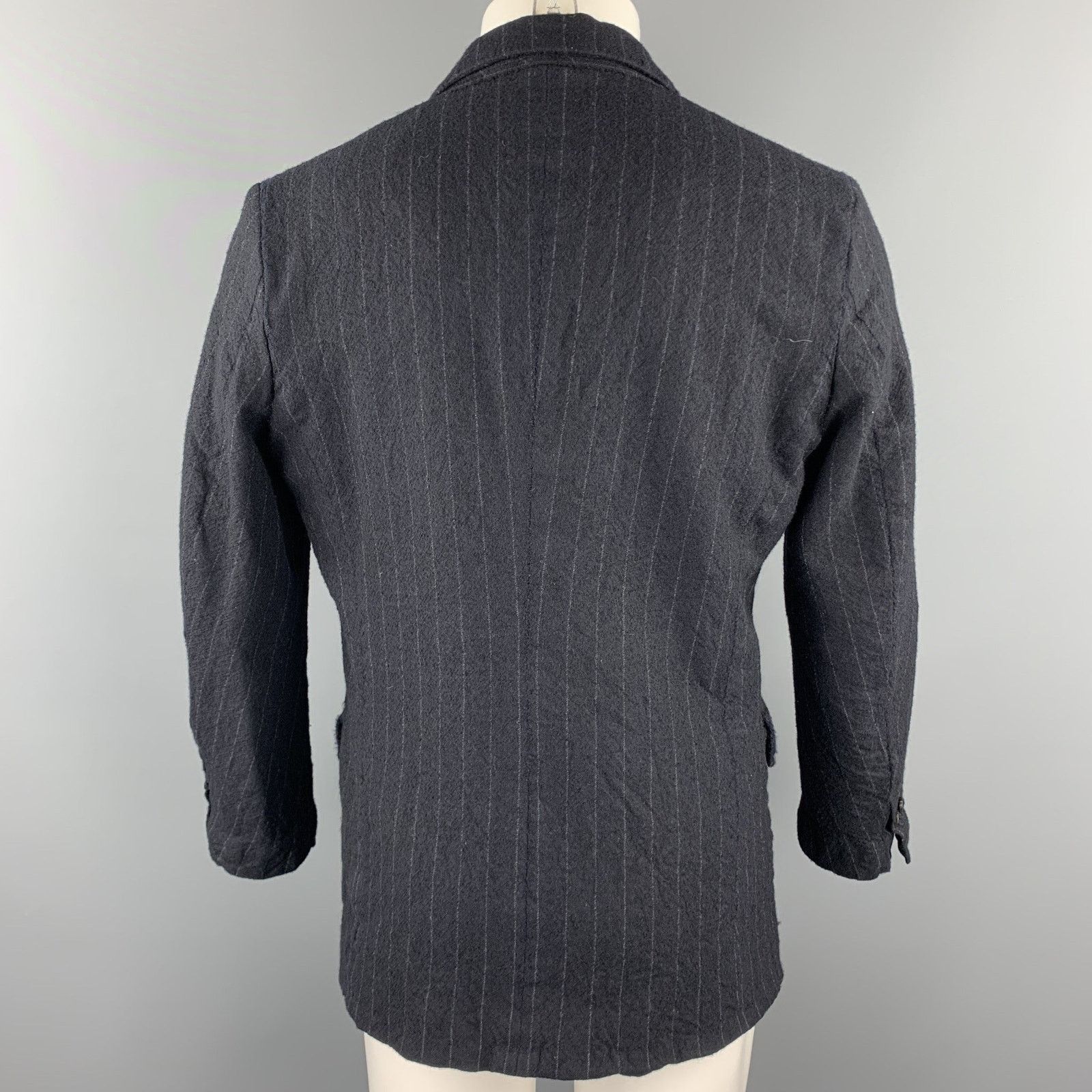 08sircus 08SIRCUS Size 38 Navy Chalkstripe Wool Notch Lapel Jacket Size US S / EU 44-46 / 1 - 4 Thumbnail