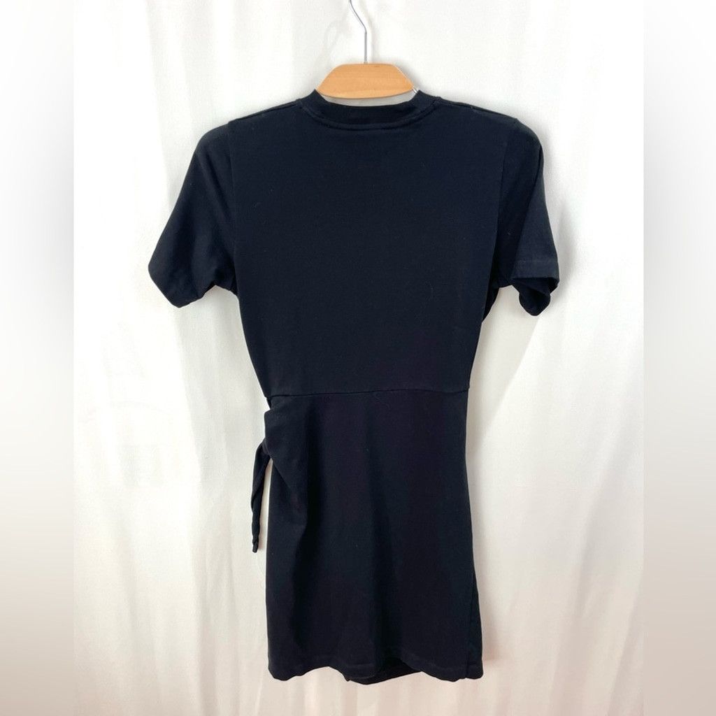 Vince Vince Jet Black Side Tie Cotton T-Shirt Dress Size S Size S / US 4 / IT 40 - 4 Thumbnail