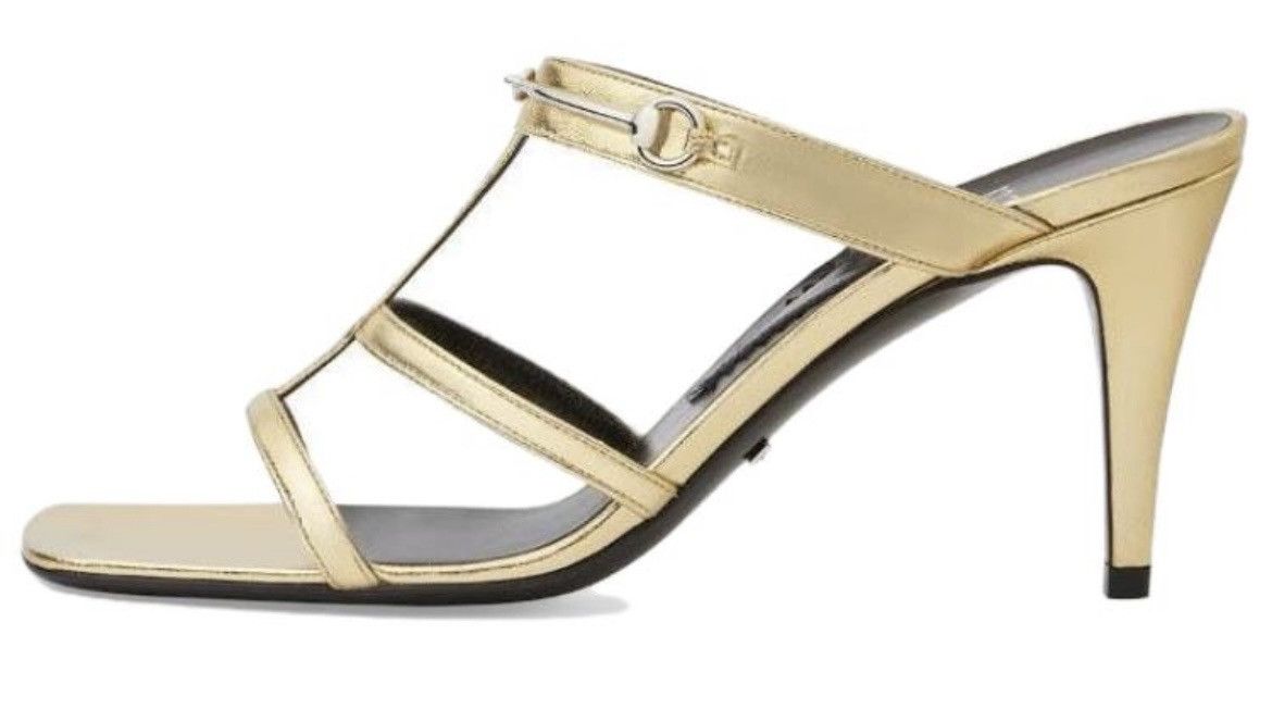 Gucci Gucci 75mm Horsebit Detail Leather Sandal Nappa Silk size 36 Size US 6 / IT 36 - 2 Thumbnail