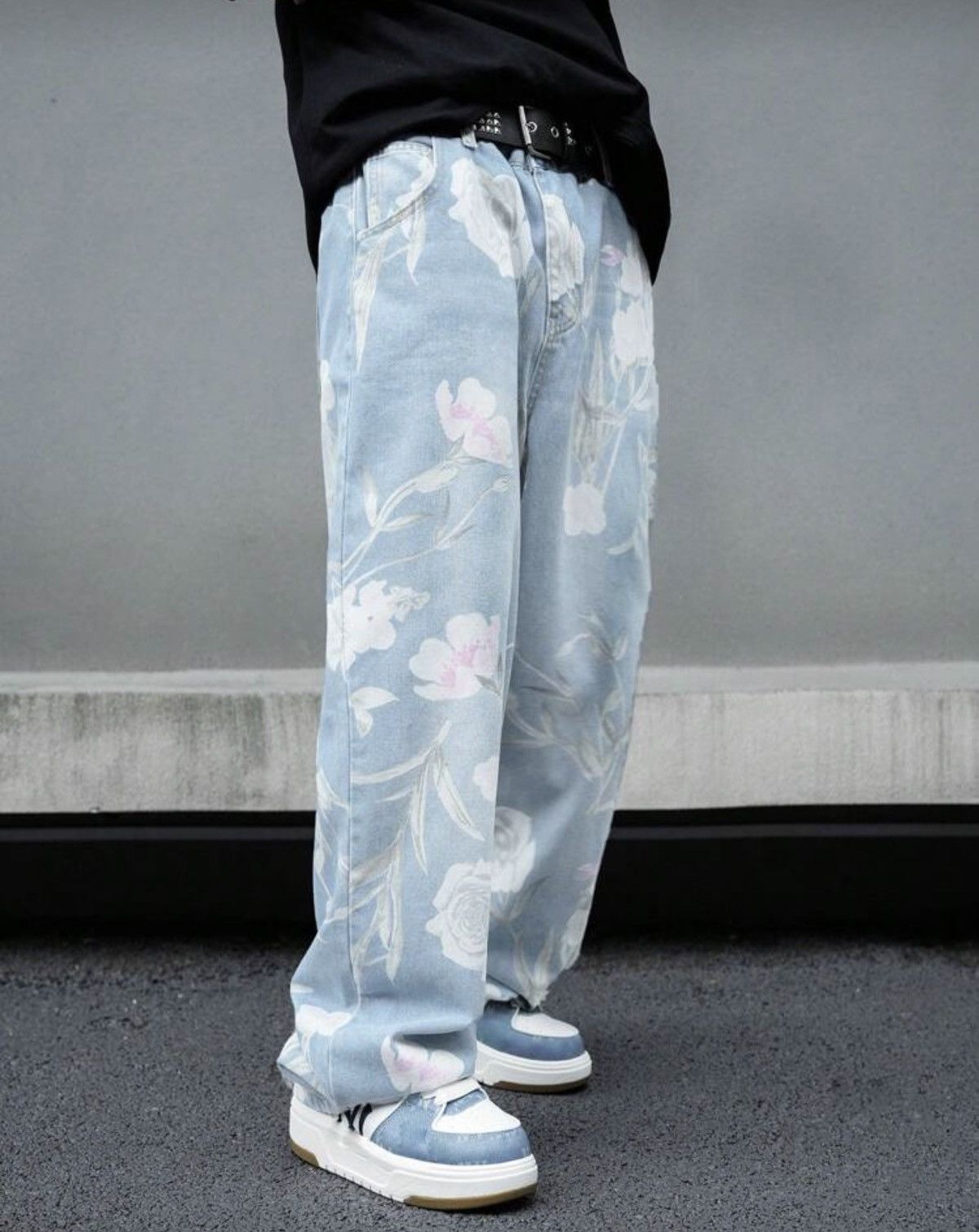 Japanese Brand Mibuki x Hiro Loose Wide Leg Floral Print Jeans Design Pants Size US 30 / EU 46 - 7 Thumbnail