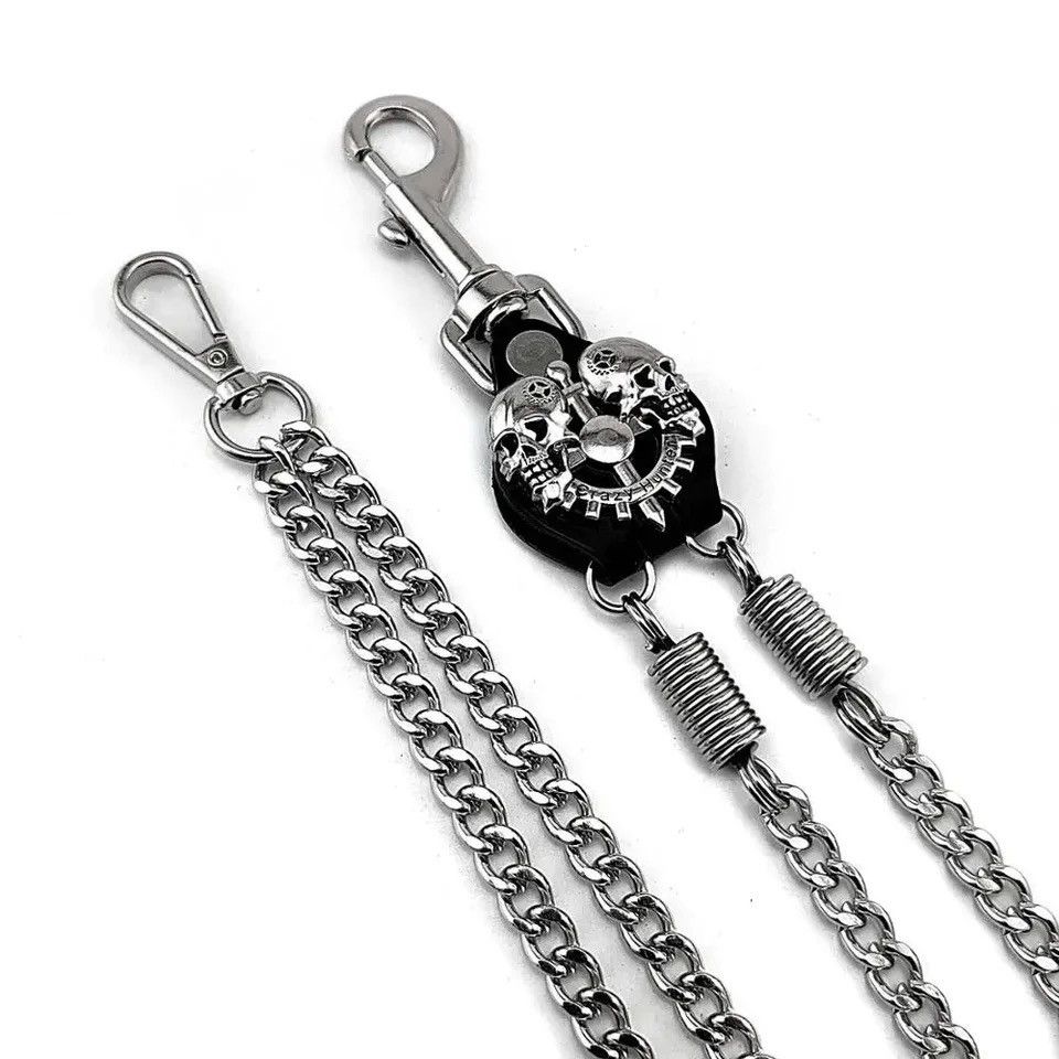 Other Skull tow Lines Biker Punk Rocker Pant Keychain Wallet Chain Size ONE SIZE - 5 Thumbnail