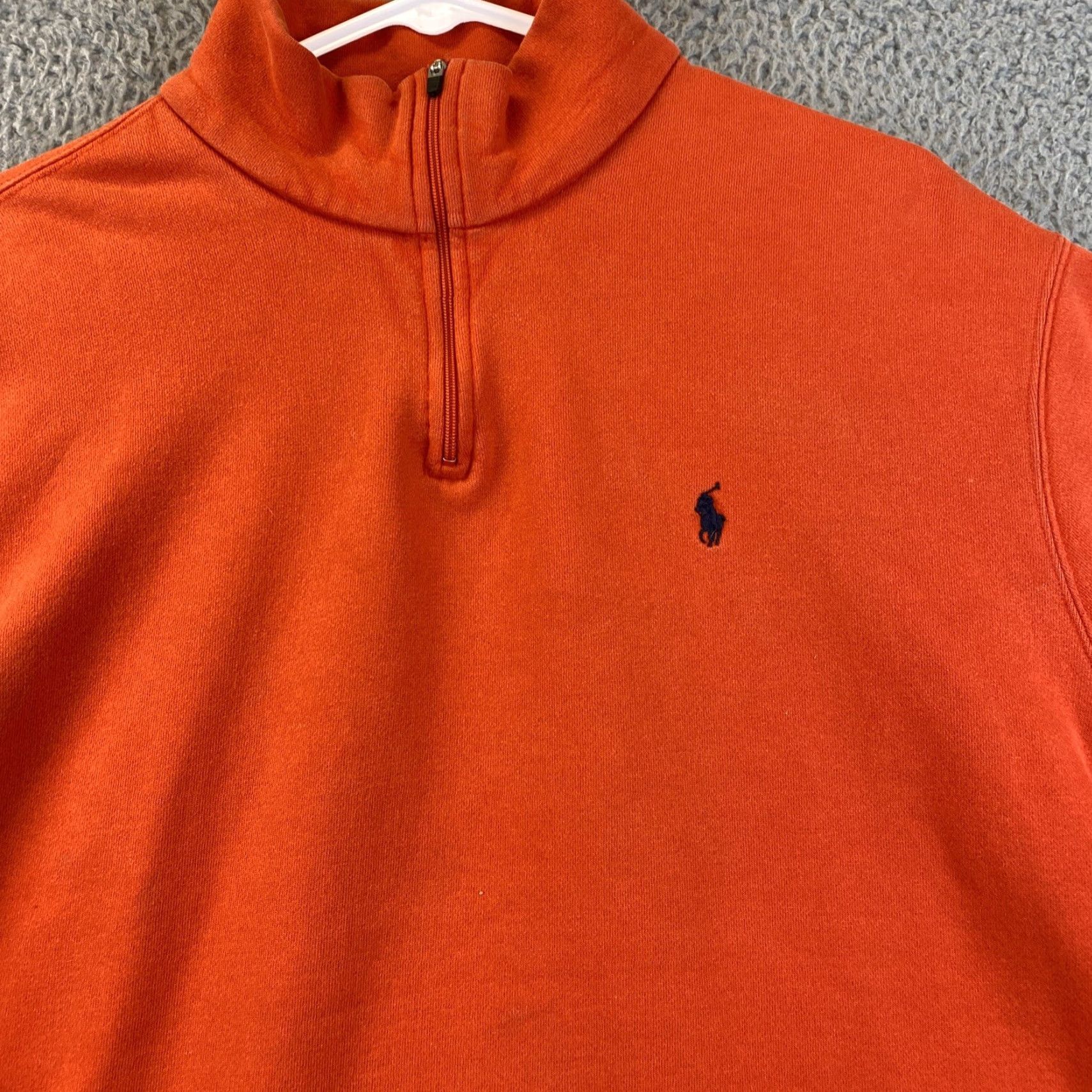 Polo Ralph Lauren Polo Ralph Lauren Men's Large Orange Fleece Sweatshirt Pullover Mock Neck Fall Winter Spring Size US L / EU 52-54 / 3 - 3 Thumbnail