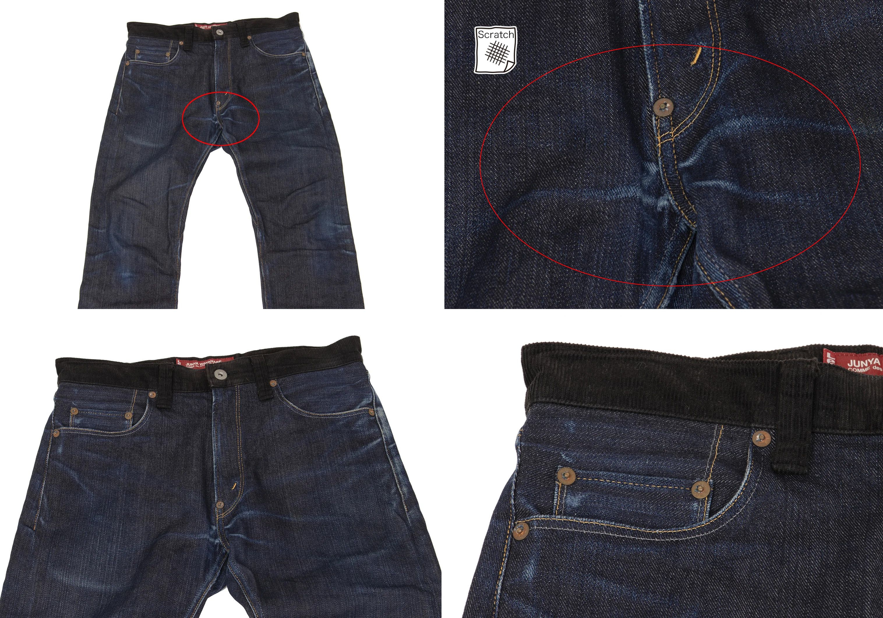 Junya Watanabe Denim with Corduroy and Leather Pockets in Indigo Black XS Size US 30 / EU 46 - 2 Thumbnail