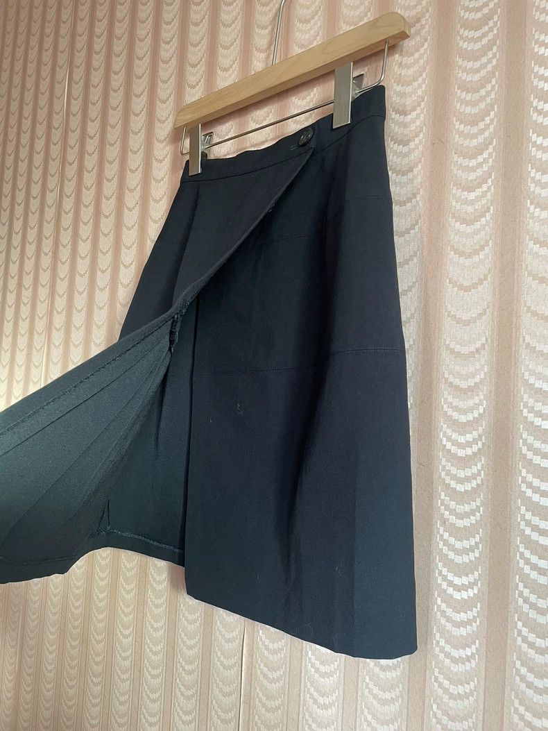 Y's Y's size os 80s Hemp Black Wool Pleated Skirt Size 25" / US 0 / IT 36 - 3 Thumbnail