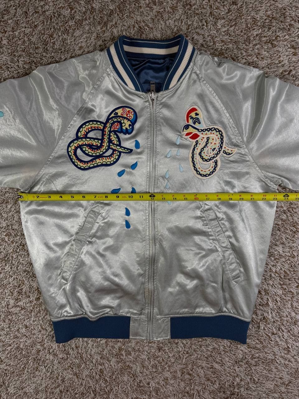 Diesel Diesel J Rocket Snake Embroidery Silver Bomber Jacket Size US XL / EU 56 / 4 - 8 Thumbnail