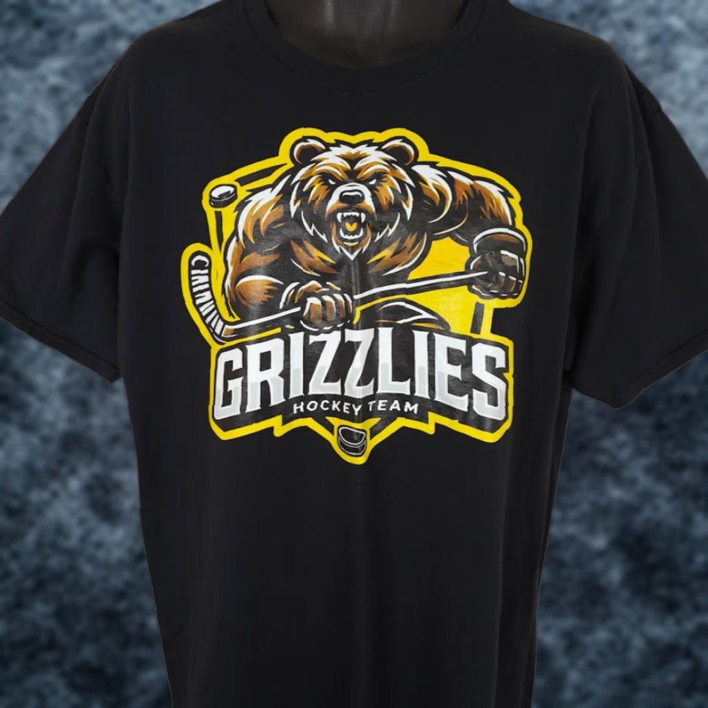 Jerzees JERZEES Grizzlies Hockey Team T Shirt Mens XL Black Size US XL / EU 56 / 4 - 1 Thumbnail