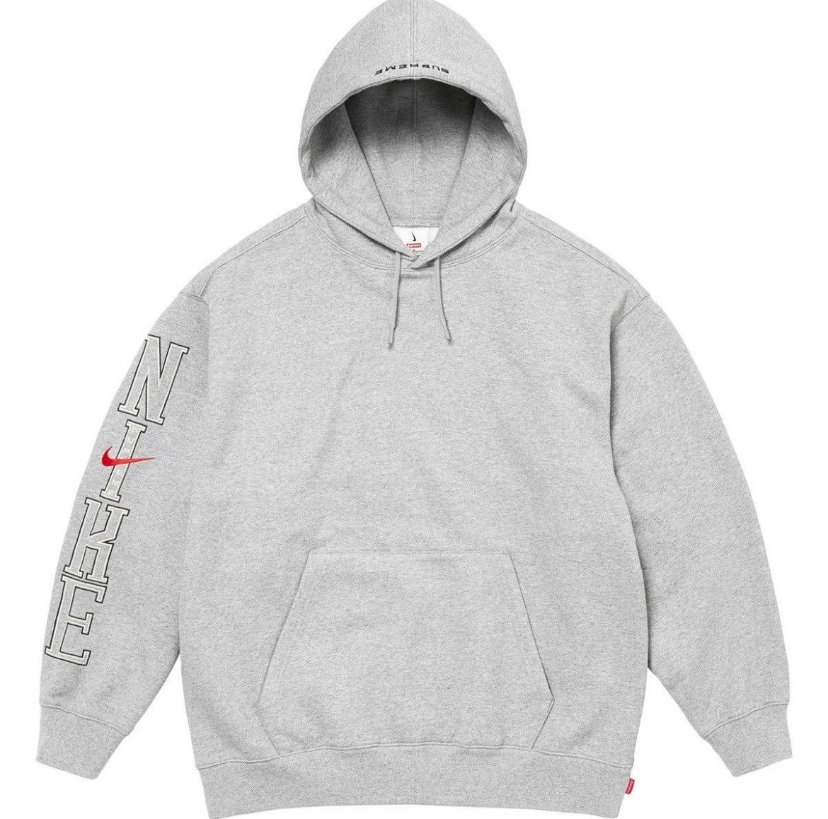 image of Nike x Supreme Hooded Sweatshirt in Grey, Men's (Size 2XL)