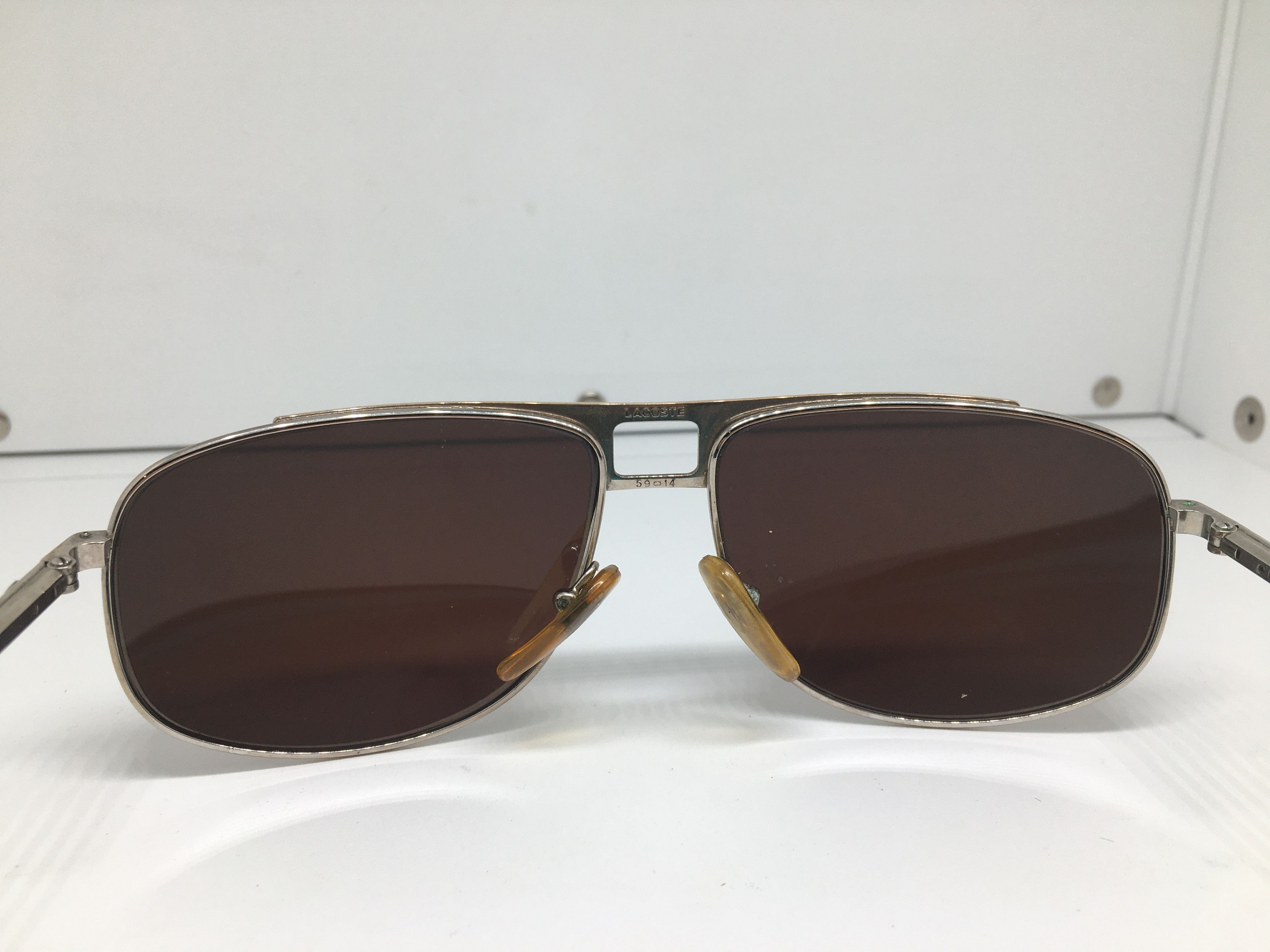 Lacoste Vintage Lacoste Gold Silver Aviator Sunglasses Frame Size ONE SIZE - 5 Thumbnail