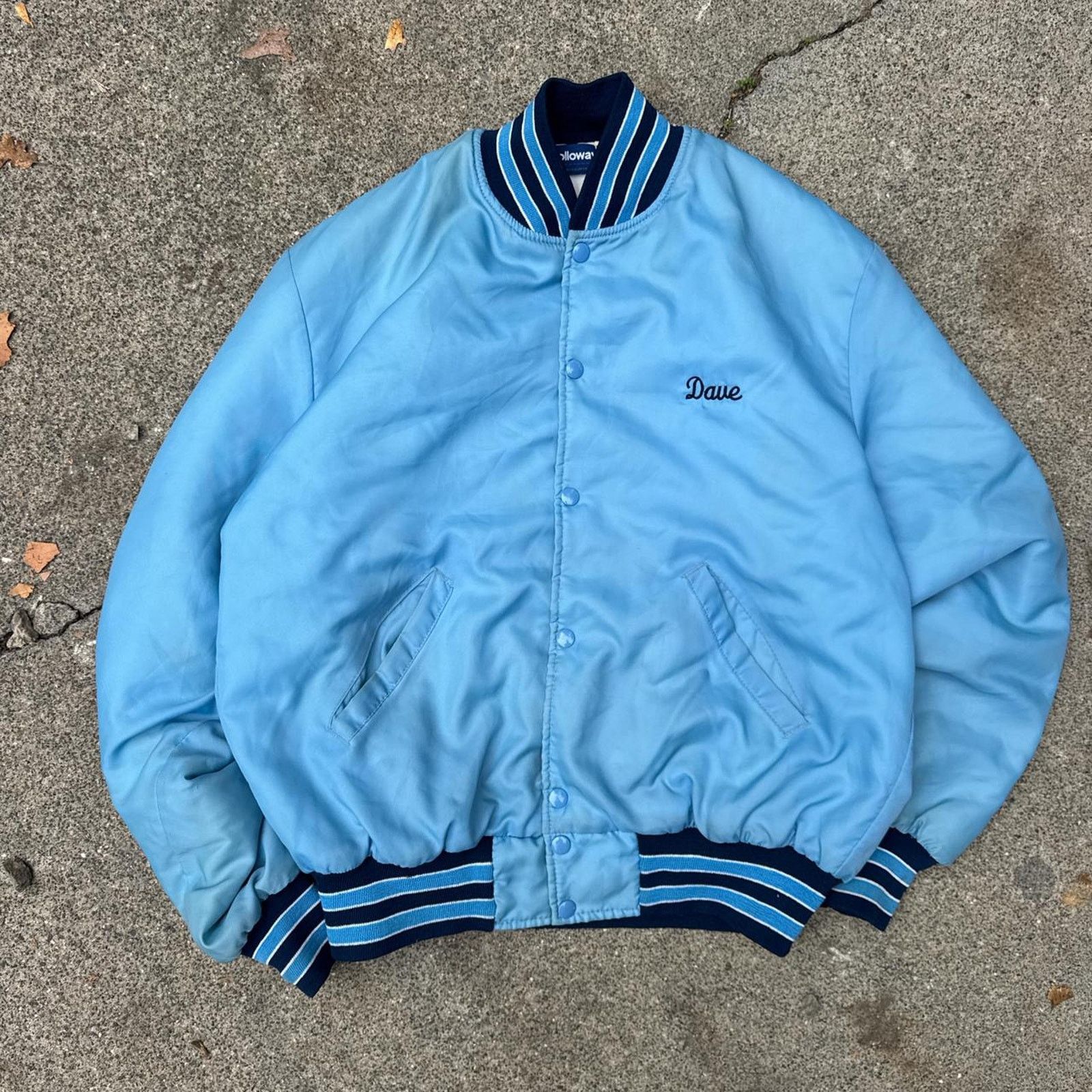Holloway Vintage 90s Varsity Jacket Blue Trucker Back Hit Size Large Size US L / EU 52-54 / 3 - 1 Thumbnail