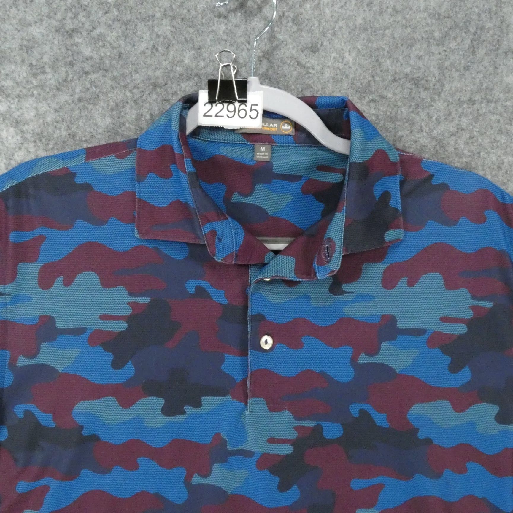 Peter Millar Peter Millar Polo Shirt Mens Medium Blue Camouflage Summer Comfort Size US M / EU 48-50 / 2 - 2 Thumbnail