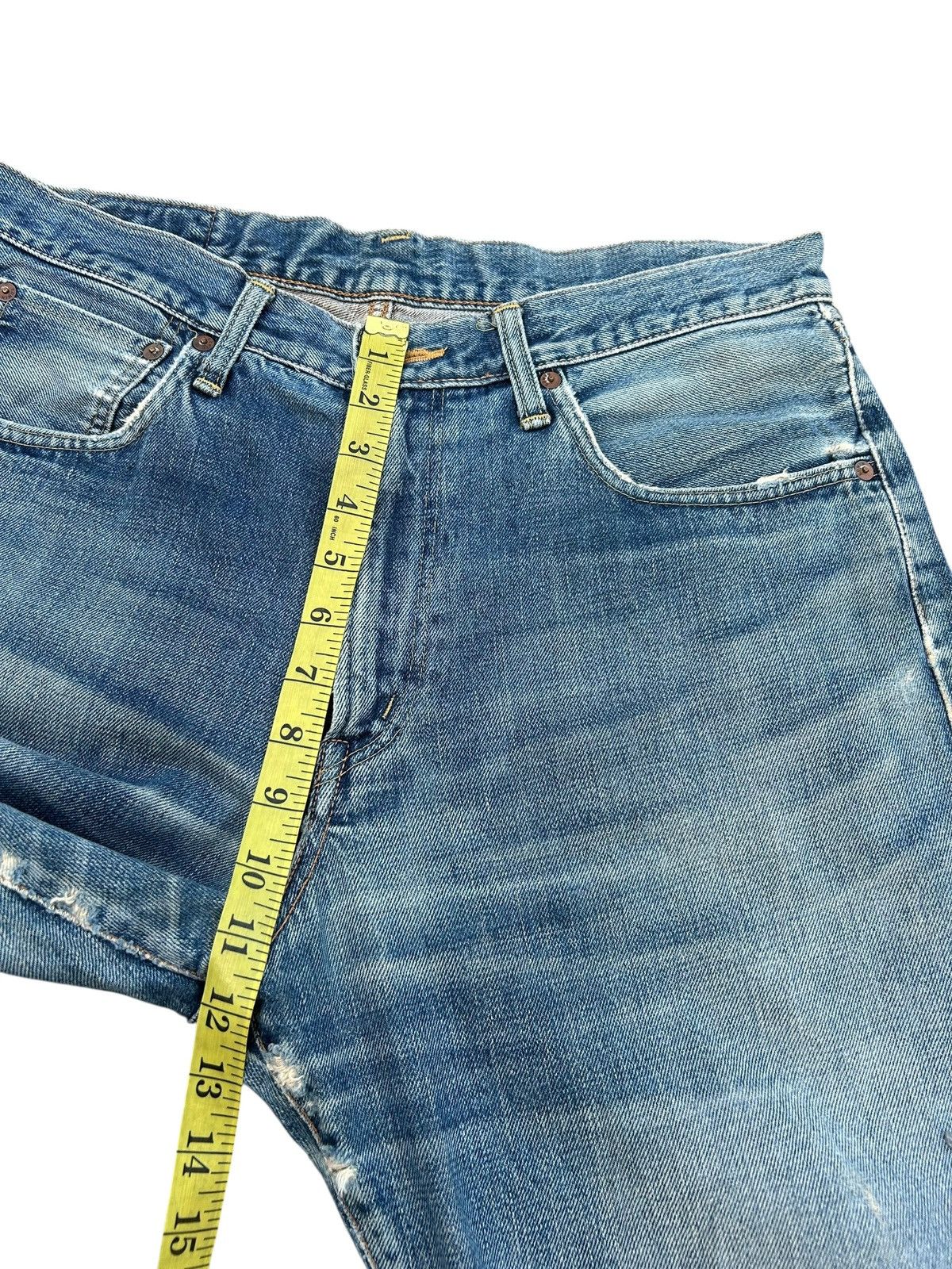Kapital Thrashed Vintage Edwin 505x Selvedge Distressed Denim jeans Size US 33 - 16 Thumbnail