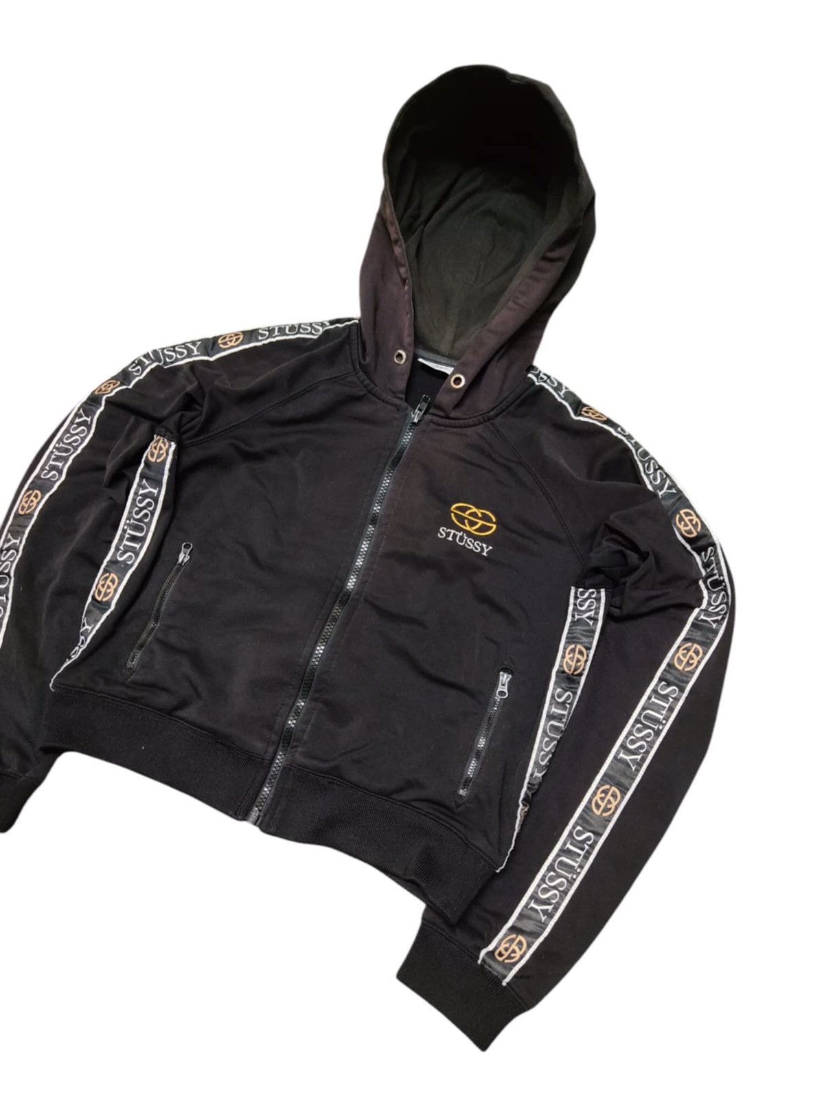 Stussy × Vintage VINTAGE Stussy Worldwide X Gucci Crop Hoodie Jacket Size M / US 6-8 / IT 42-44 - 4 Thumbnail