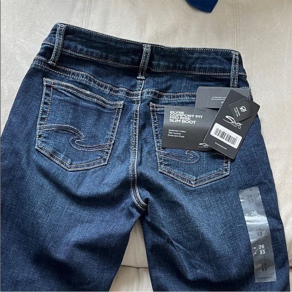 Silver Jeans Co. Silver Slim Mid Rise Boot Cut 26x33 Size 26" / US 2 / IT 38 - 4 Thumbnail