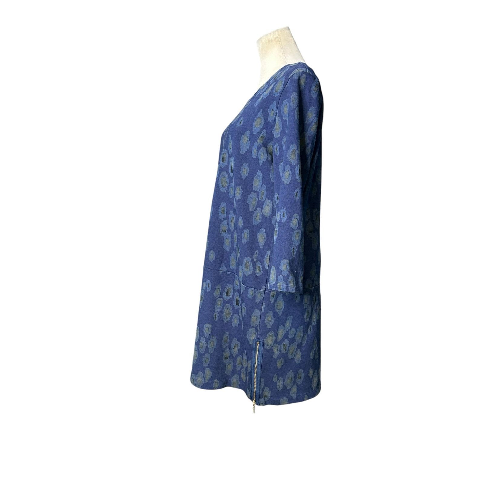 Gap Gap Blue Leopard Print 3/4 Sleeve Mini Dress size M Size M / US 6-8 / IT 42-44 - 7 Thumbnail
