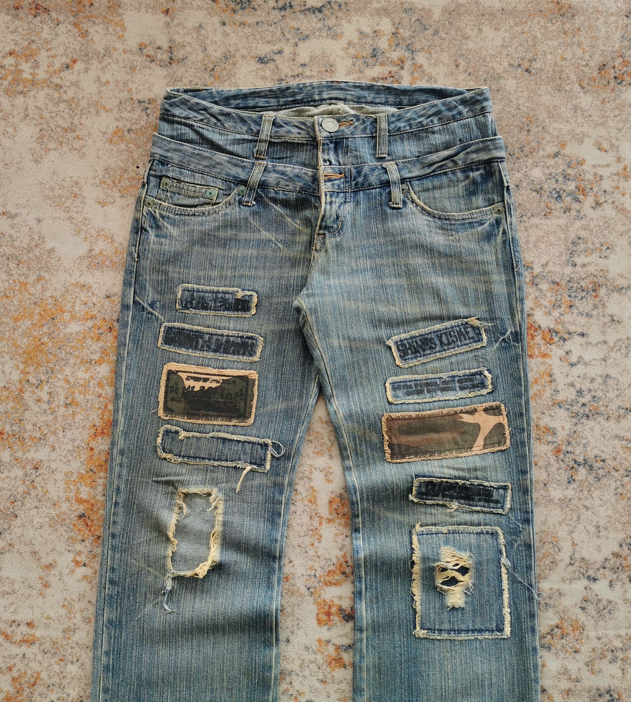 Kapital Double Waisted Patches Mudwash Jeans Style KAPITALS Size US 33 - 1 Thumbnail