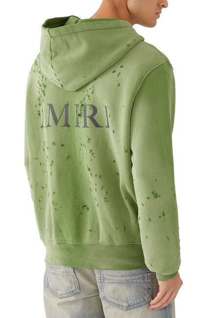 Amiri Amiri logo-print distressed hoodie Size US L / EU 52-54 / 3 - 4 Thumbnail