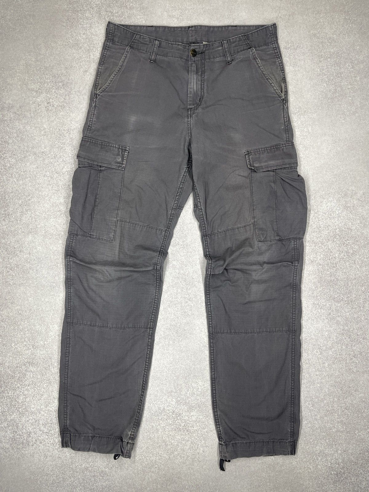 Carhartt Mens Carhartt Regular Cargo Pants Grey Y2K Size US 30 / EU 46 - 7 Thumbnail