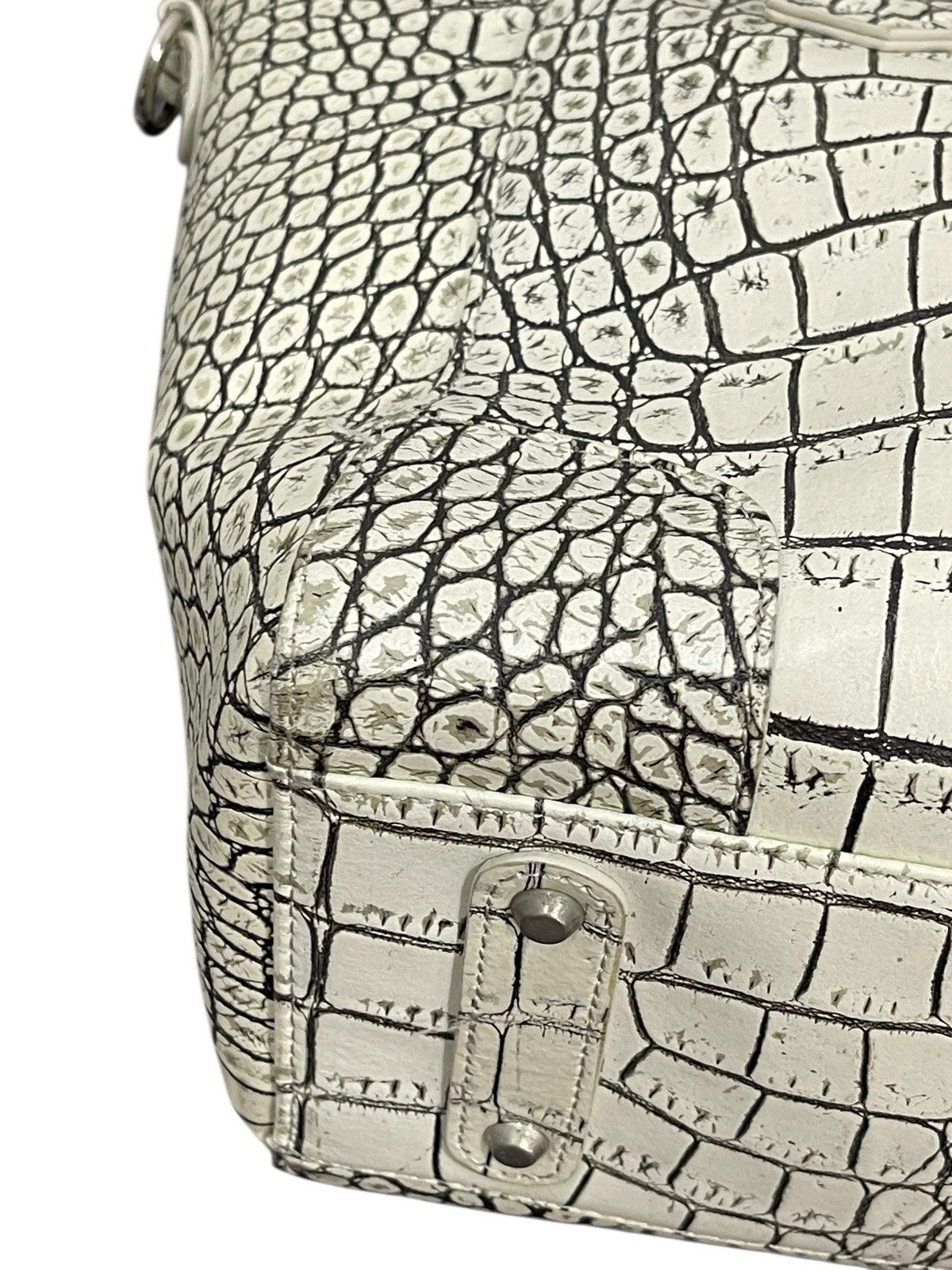 Genuine Leather Albino Crocodile Embossed Moda Principe Tote Bag 2🟩2 Size ONE SIZE - 6 Thumbnail